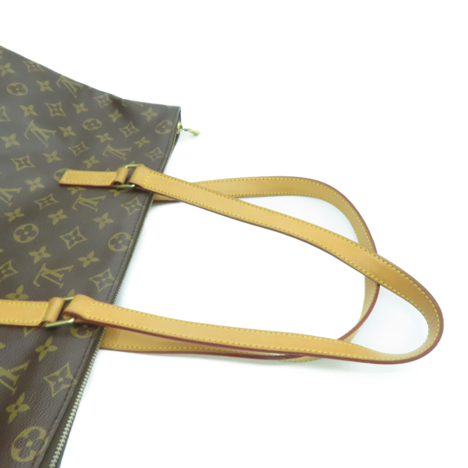 LOUIS VUITTON Monogram Cabas Mezzo金扣手挽袋啡色