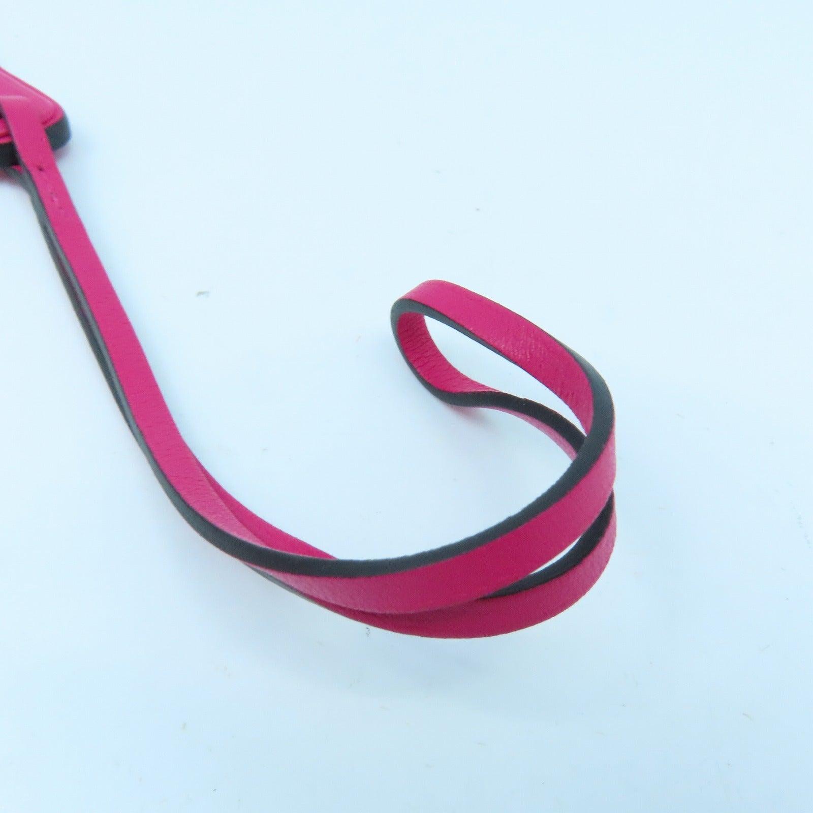 HERMES Epsom皮革Nano Charm挂饰Rose Extreme红色
