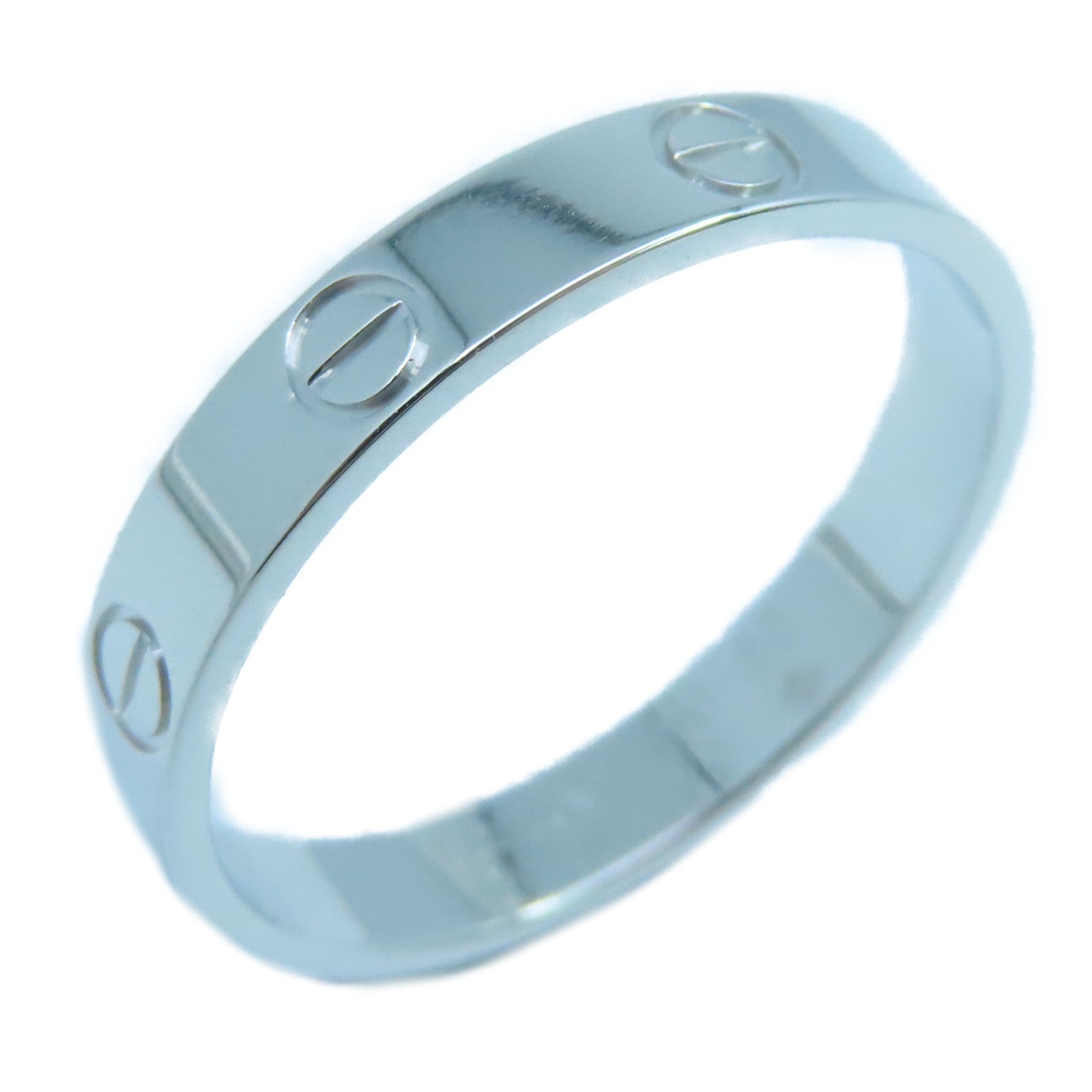 CARTIER 18K白金Mini Love Ring戒指US#9/Cartier#60