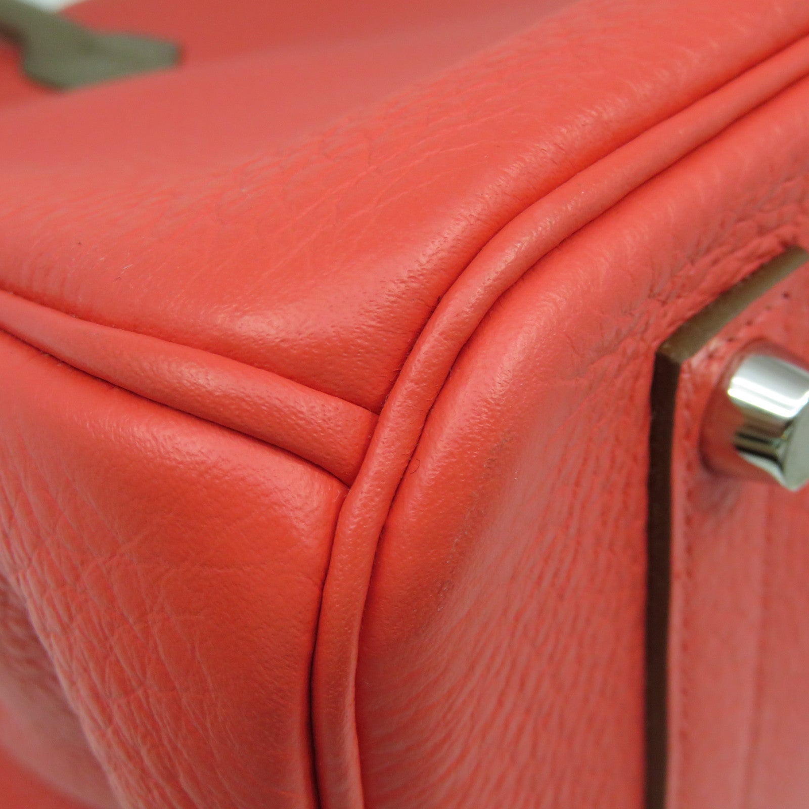 HERMES 【激减优惠】Swift皮革银扣Birkin 35 Hand Bag手挽袋啡色/粉红色