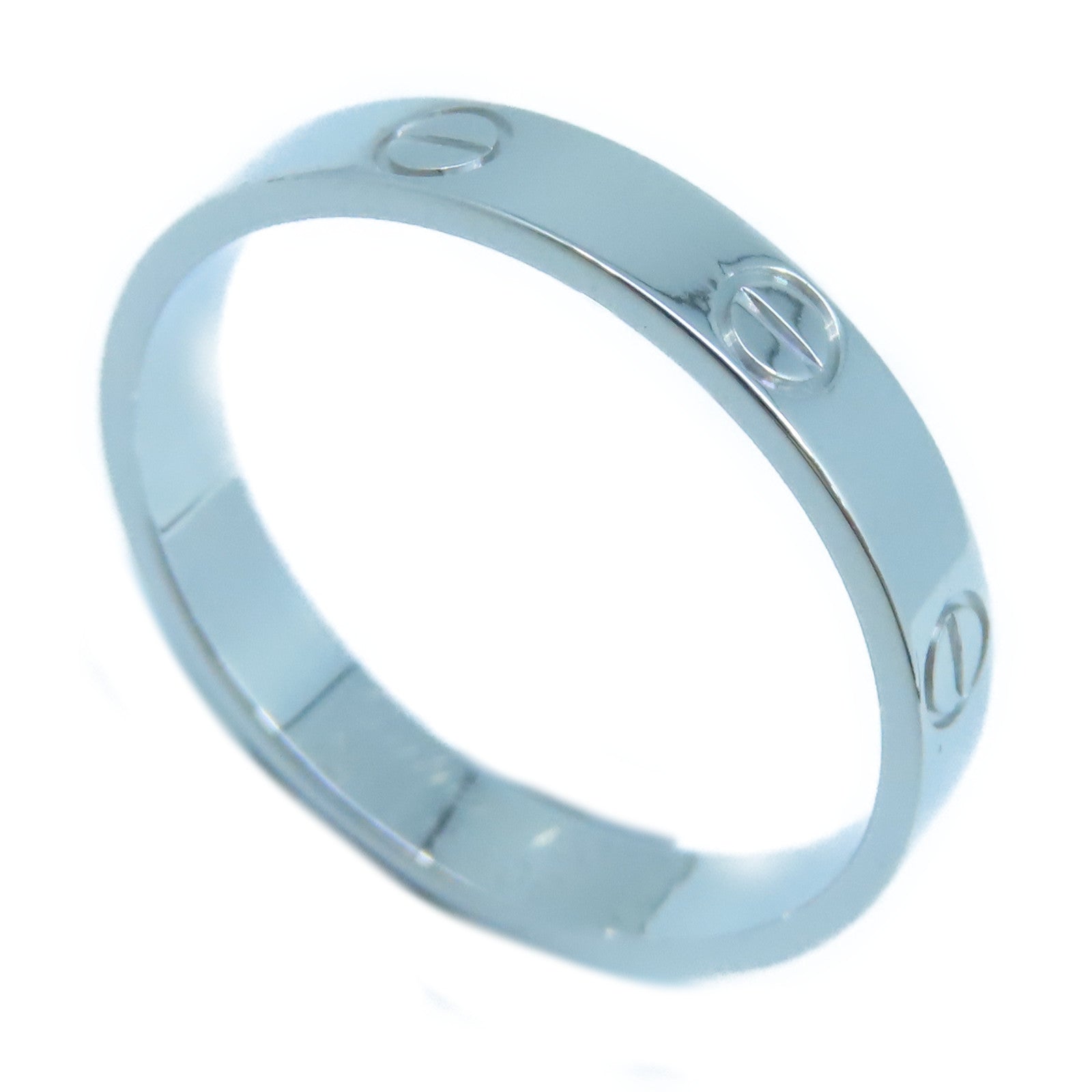 CARTIER 18K白金Mini Love Ring戒指US#9/Cartier#60