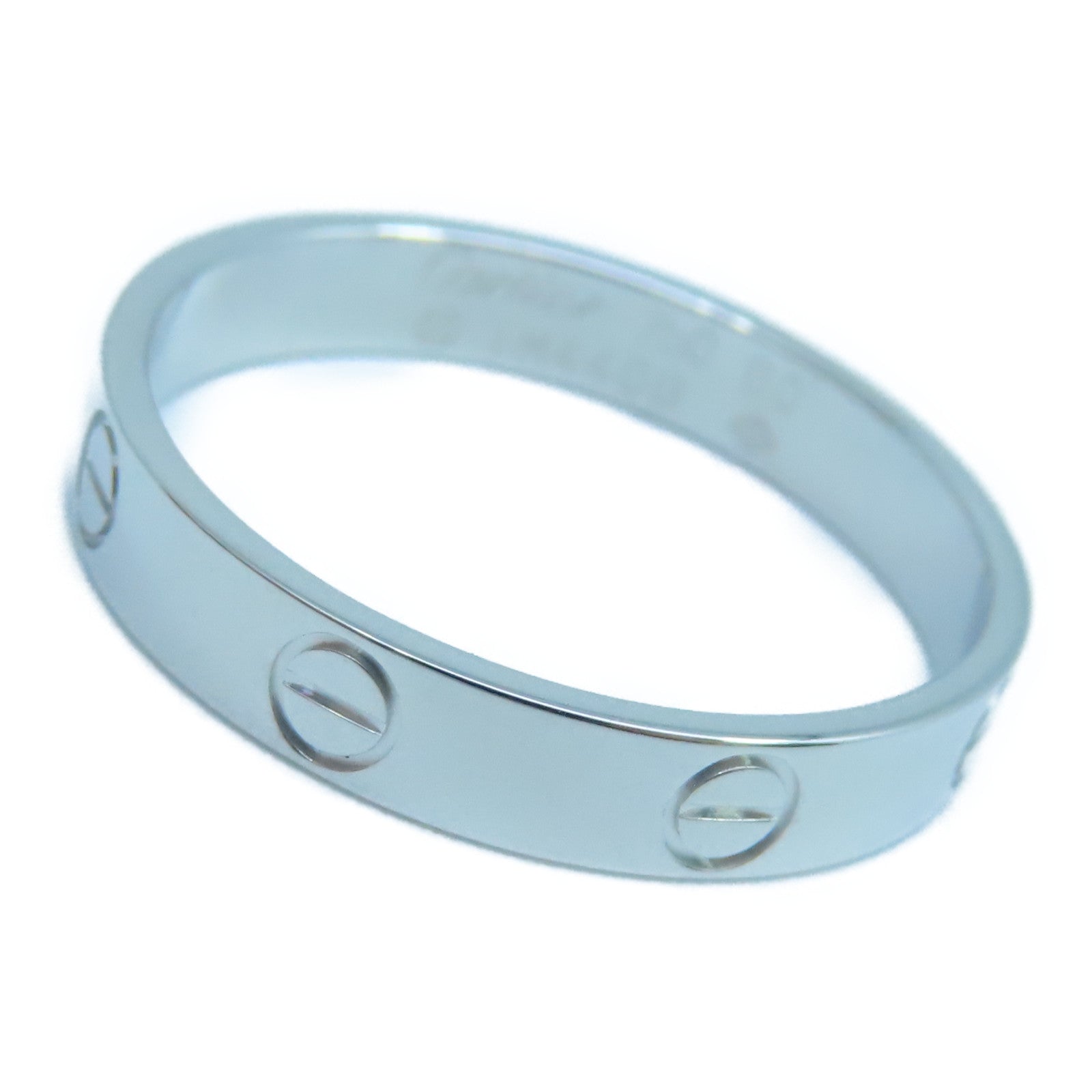 CARTIER 18K白金Mini Love Ring戒指US#9/Cartier#60
