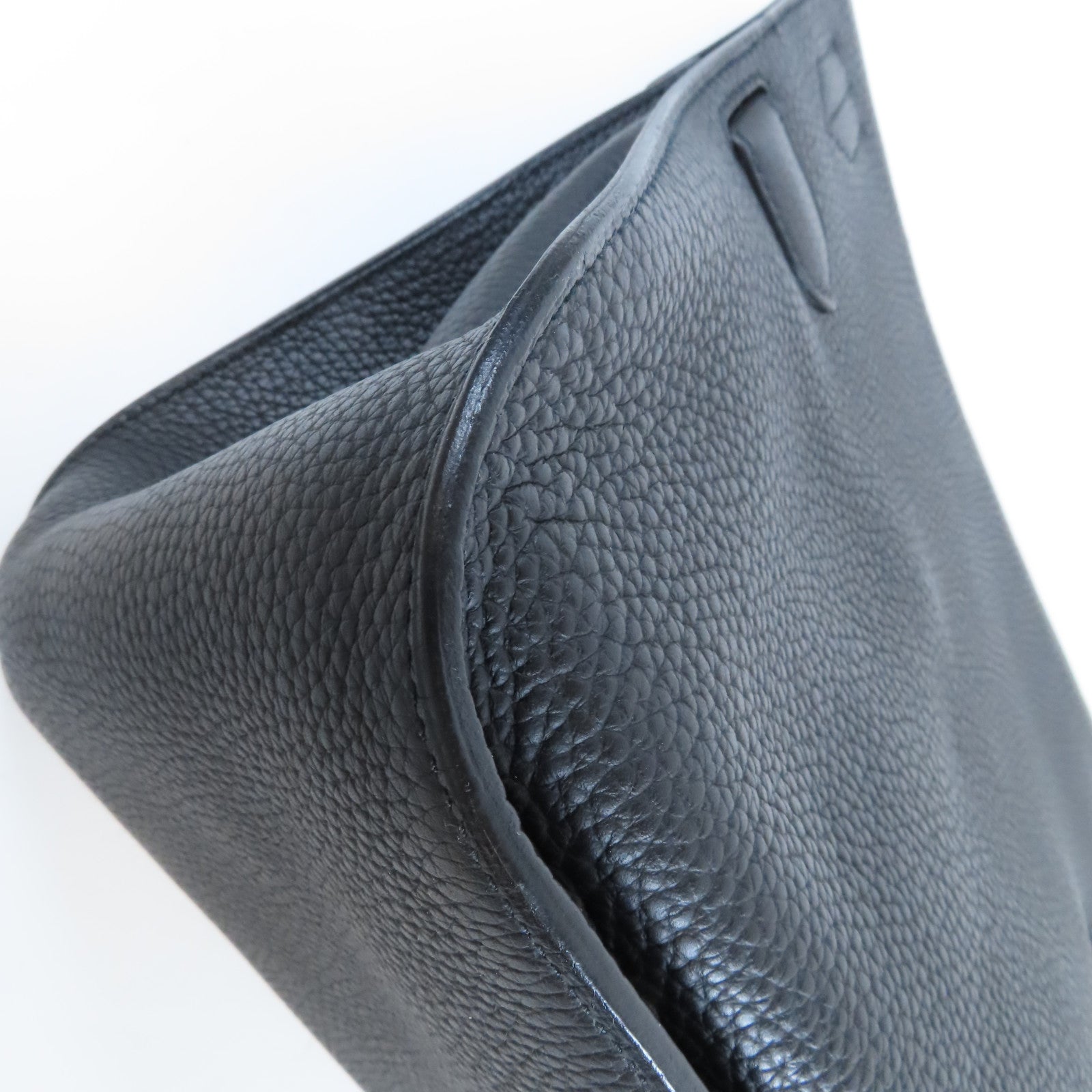 HERMES Clemence皮革Jypsiere 31銀扣肩背袋Noir黑色