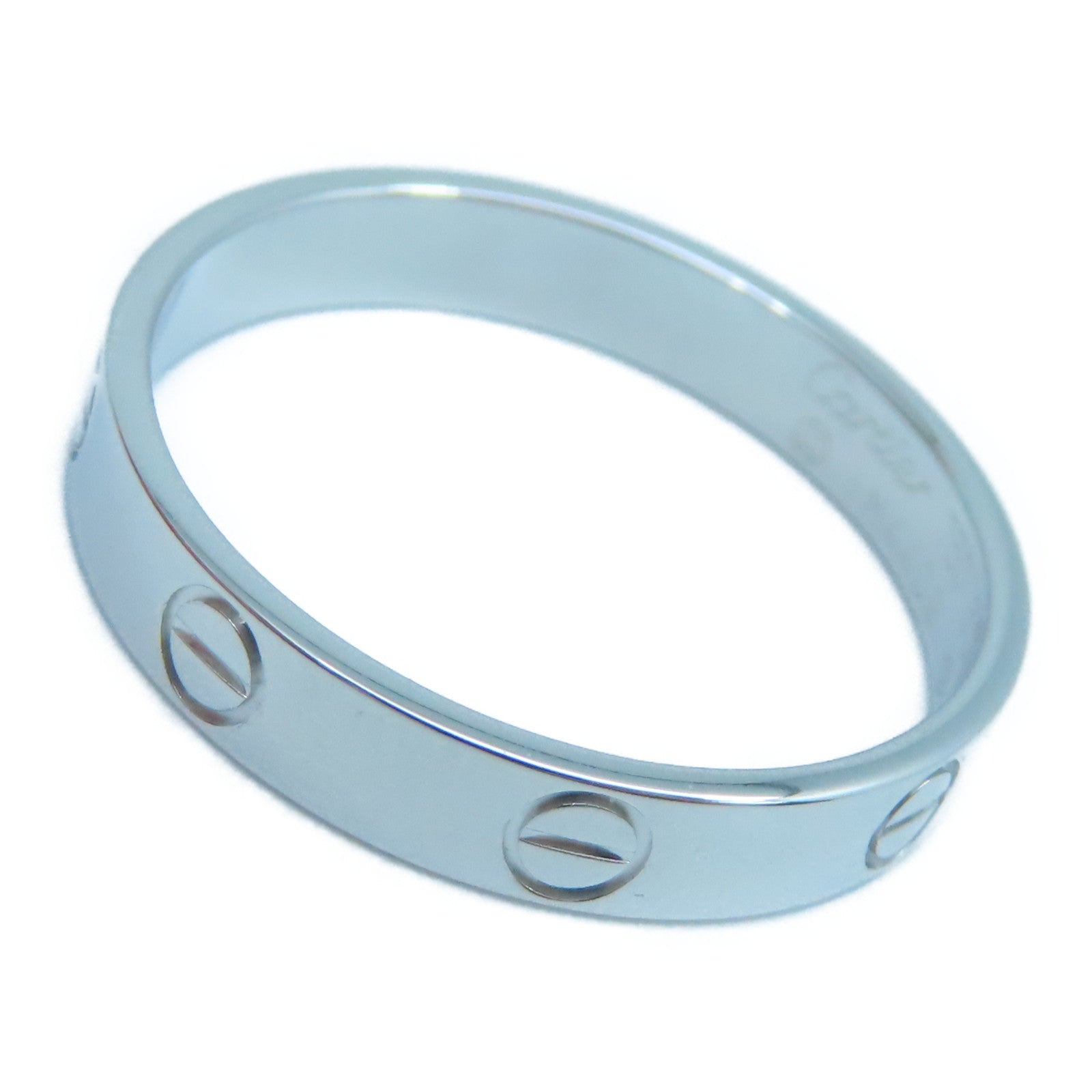 CARTIER 18K白金Mini Love Ring戒指US#9/Cartier#60