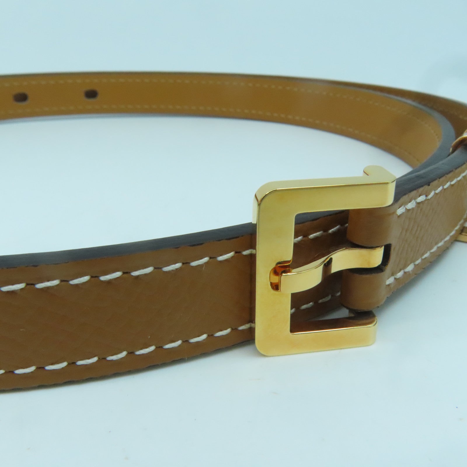 HERMES Epsom皮革Pop H 15 Belt金扣皮帶啡色