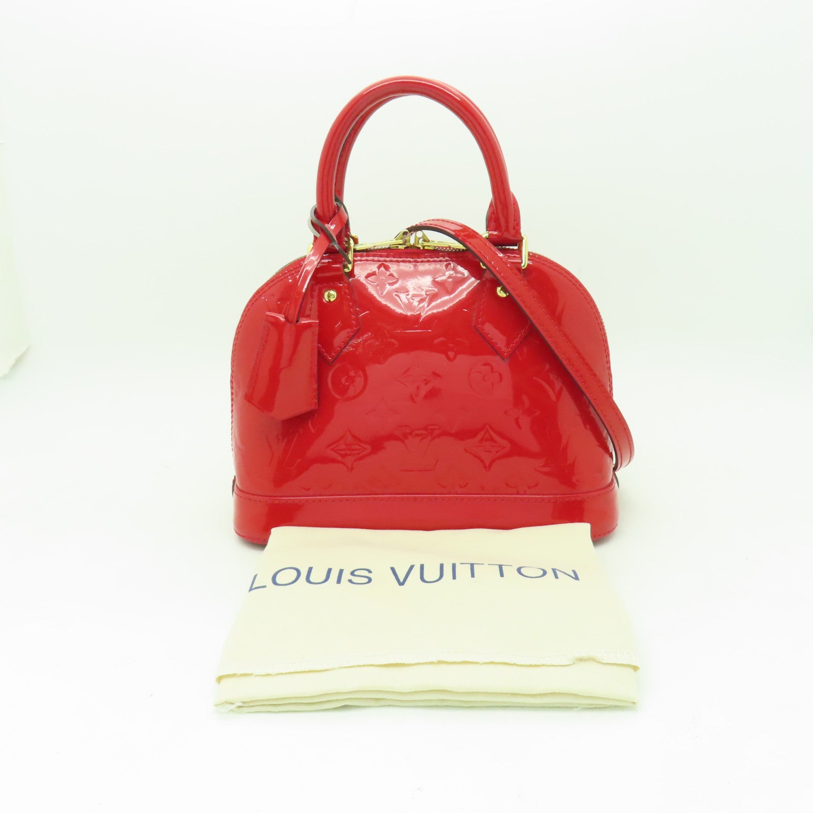 LOUIS VUITTON Vernis Alma BB金扣手挽肩背兩用袋紅色