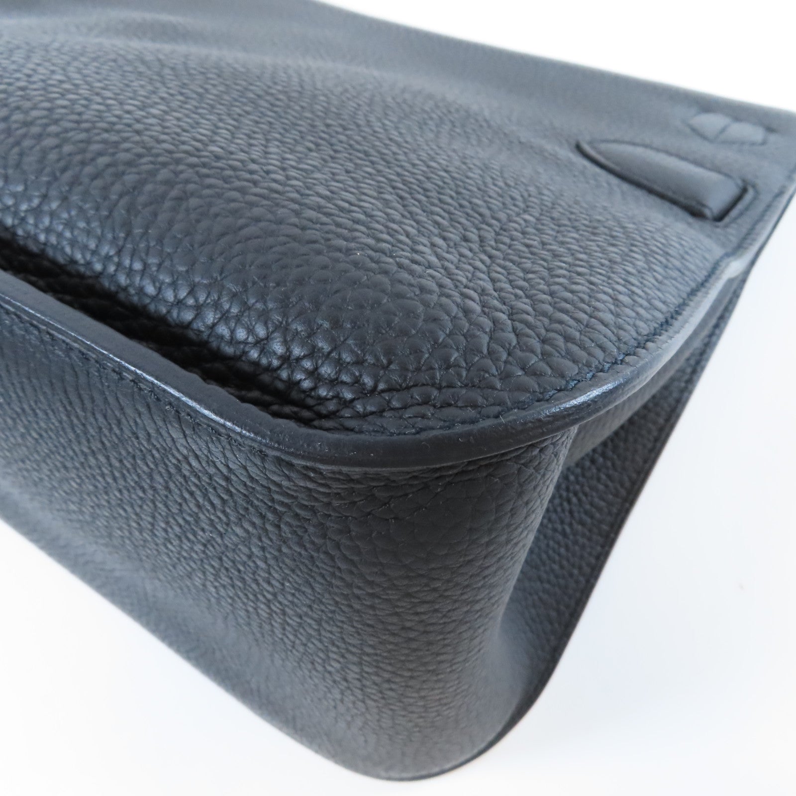 HERMES Clemence皮革Jypsiere 31銀扣肩背袋Noir黑色