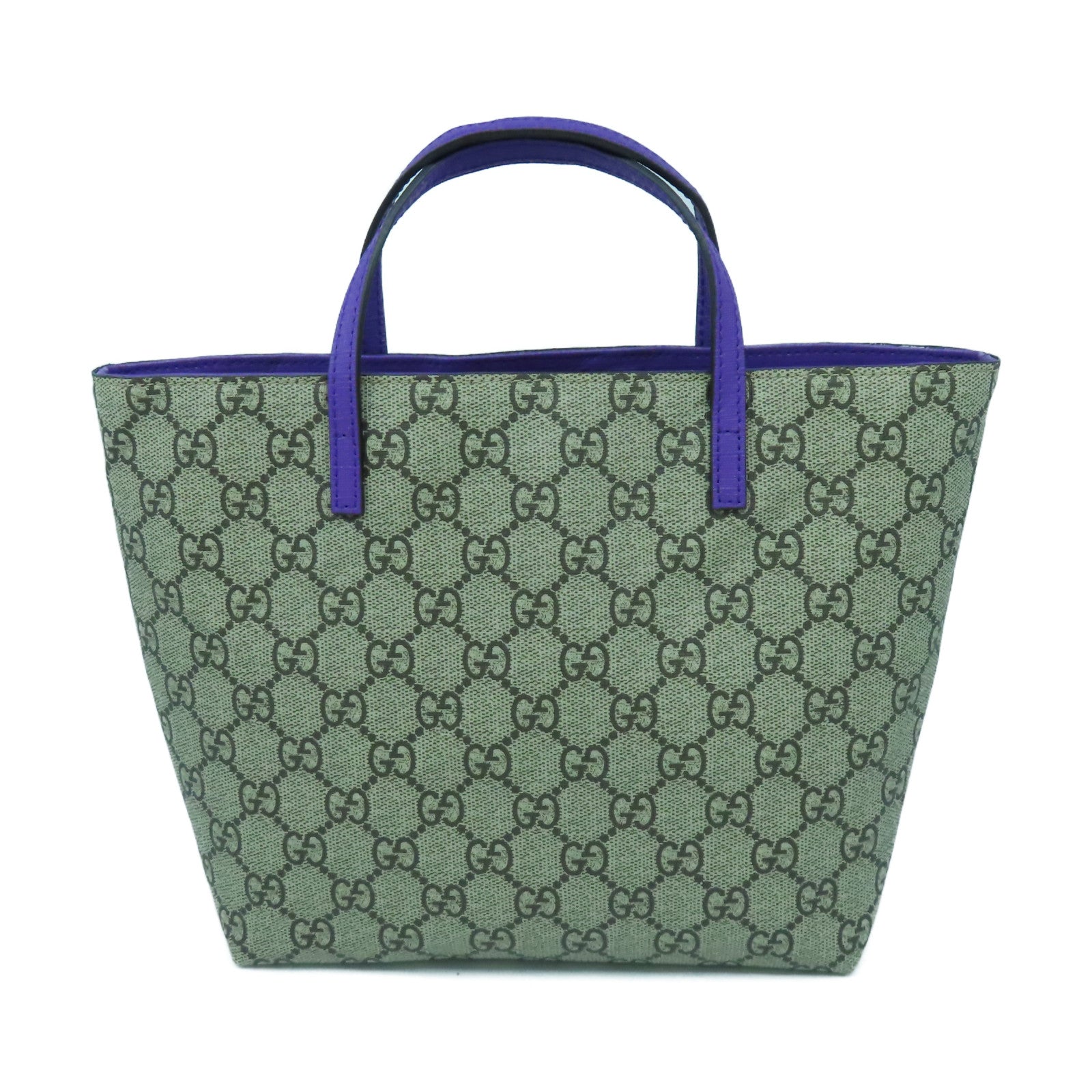 GUCCI 塗層帆布Hand Bag銀扣手挽袋啡色