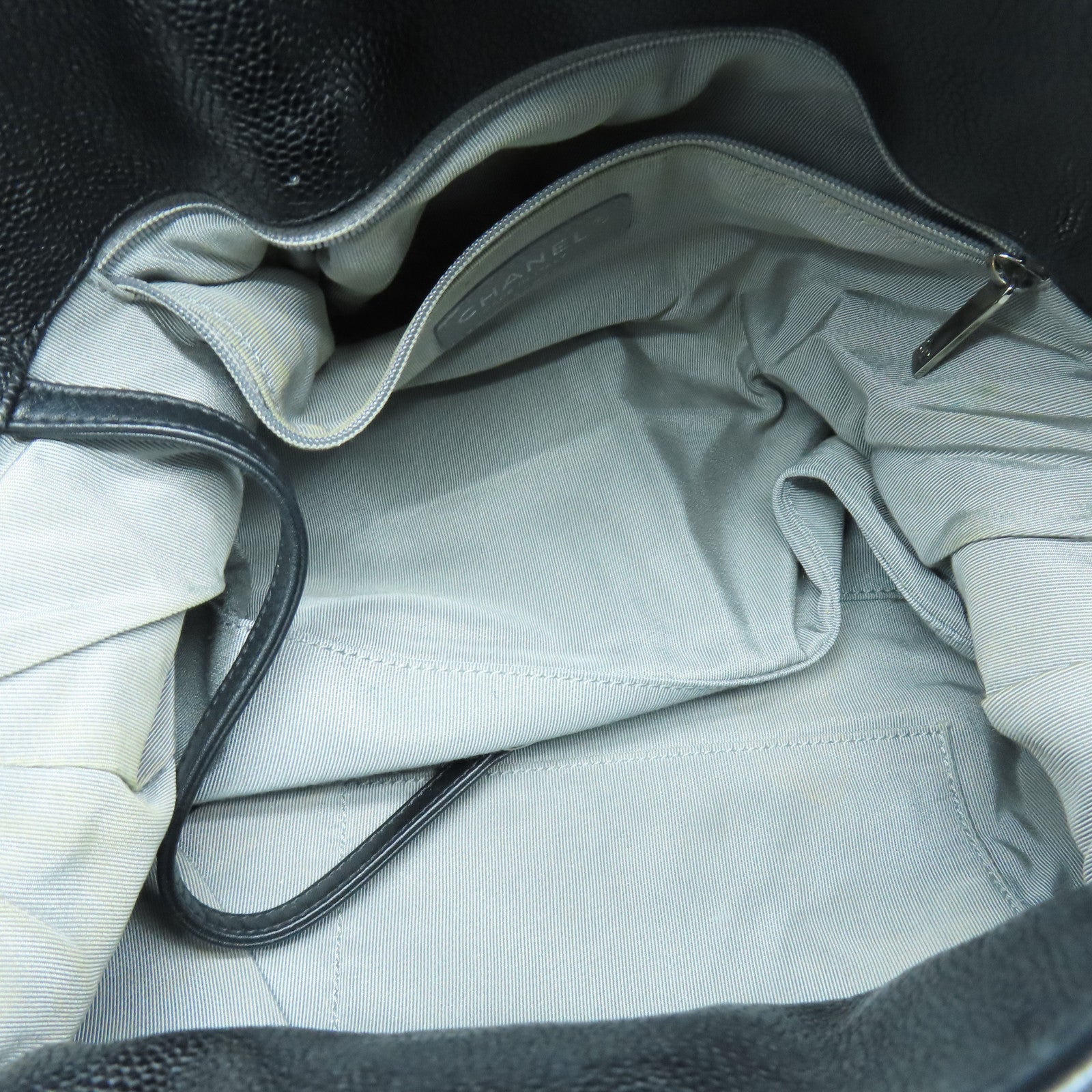 CHANEL 菱格牛皮皮革Shoulder Bag銀扣手挽肩背兩用袋黑色
