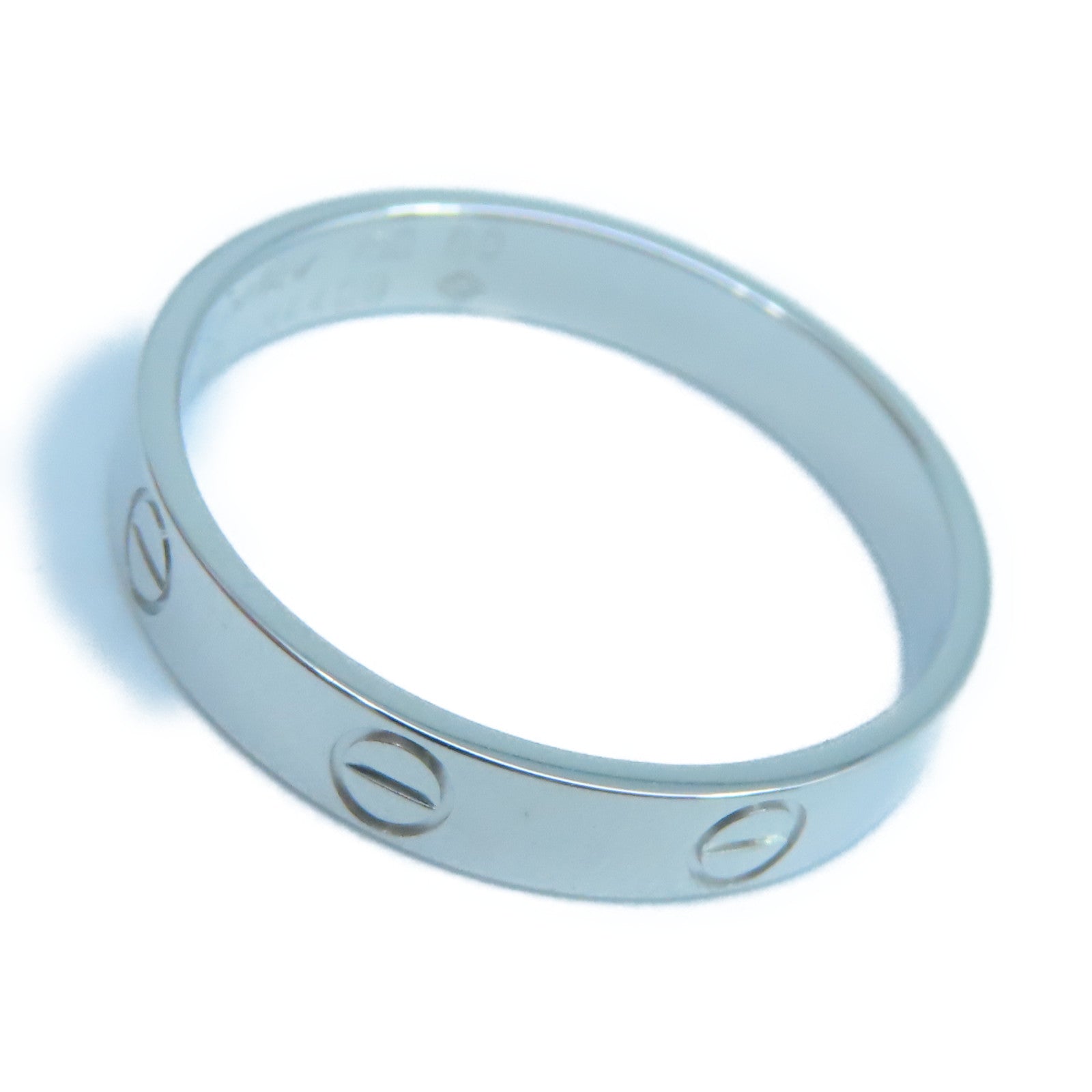 CARTIER 18K白金Mini Love Ring戒指US#9/Cartier#60