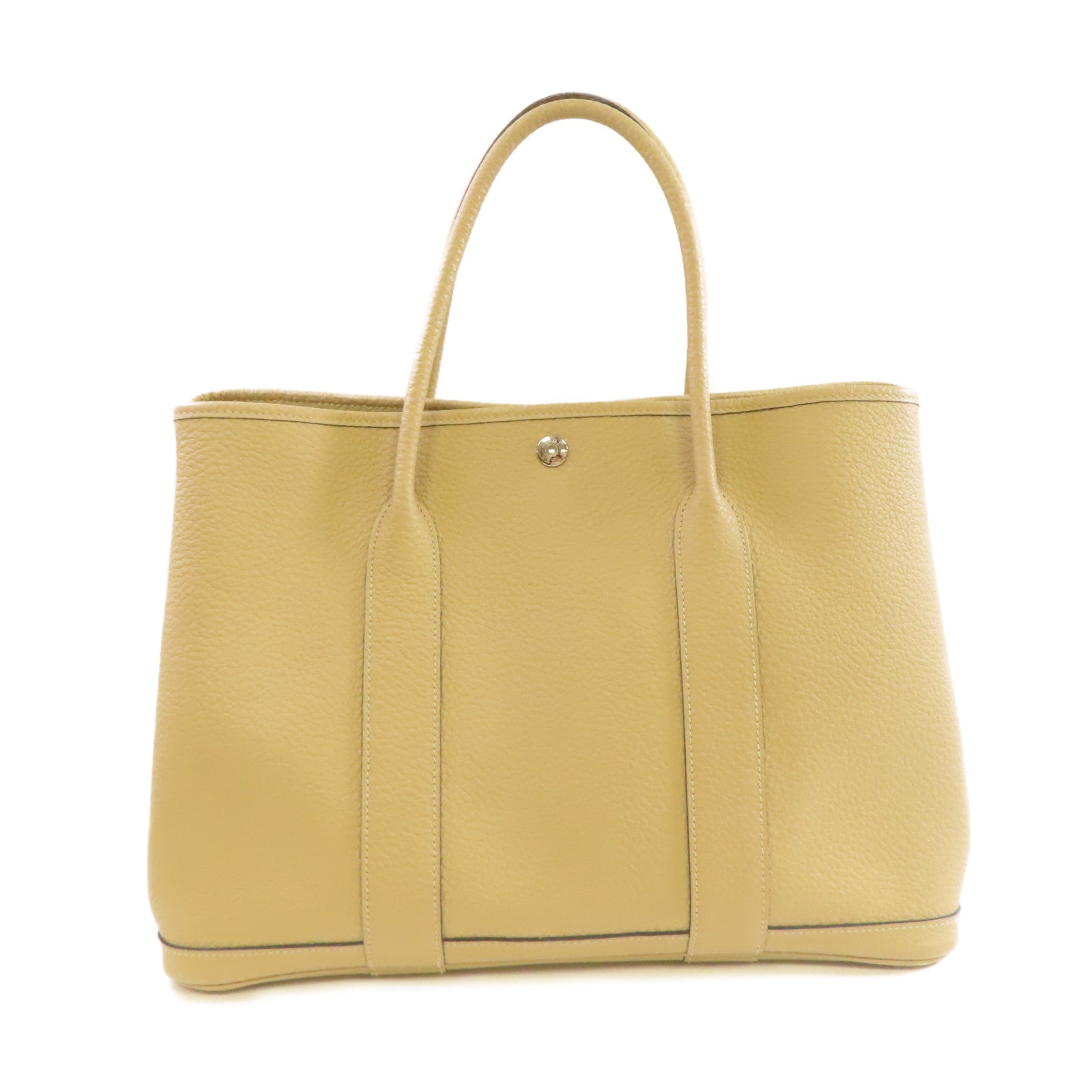 HERMES Country皮革Garden Party PM Tote Bag銀扣手挽袋Trench/奶茶色