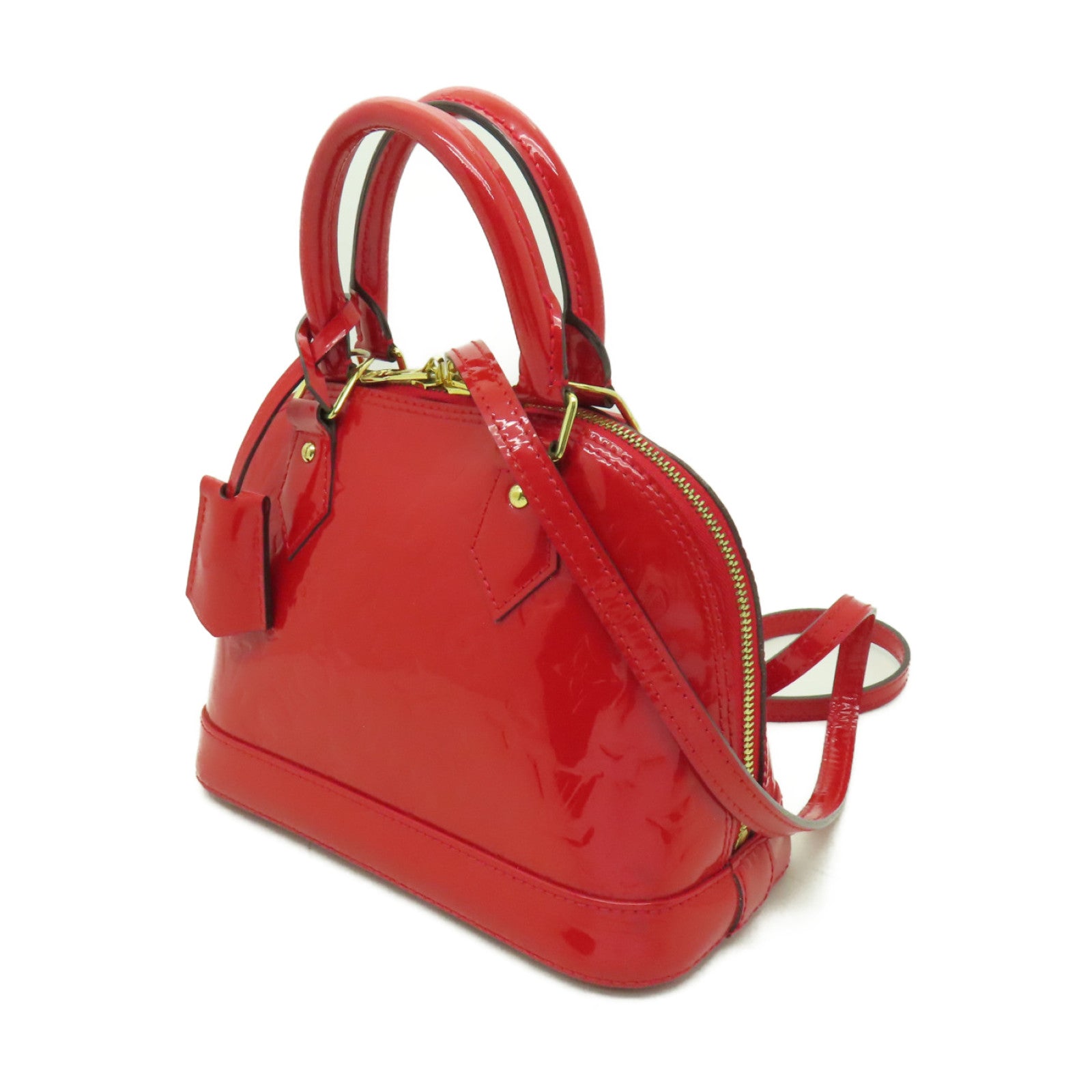 LOUIS VUITTON Vernis Alma BB金扣手挽肩背兩用袋紅色