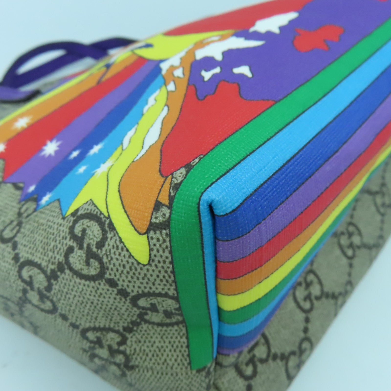GUCCI 塗層帆布Hand Bag銀扣手挽袋啡色