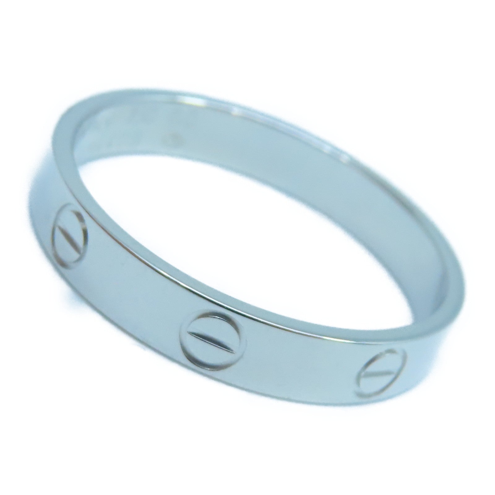 CARTIER 18K白金Mini Love Ring戒指US#9/Cartier#60