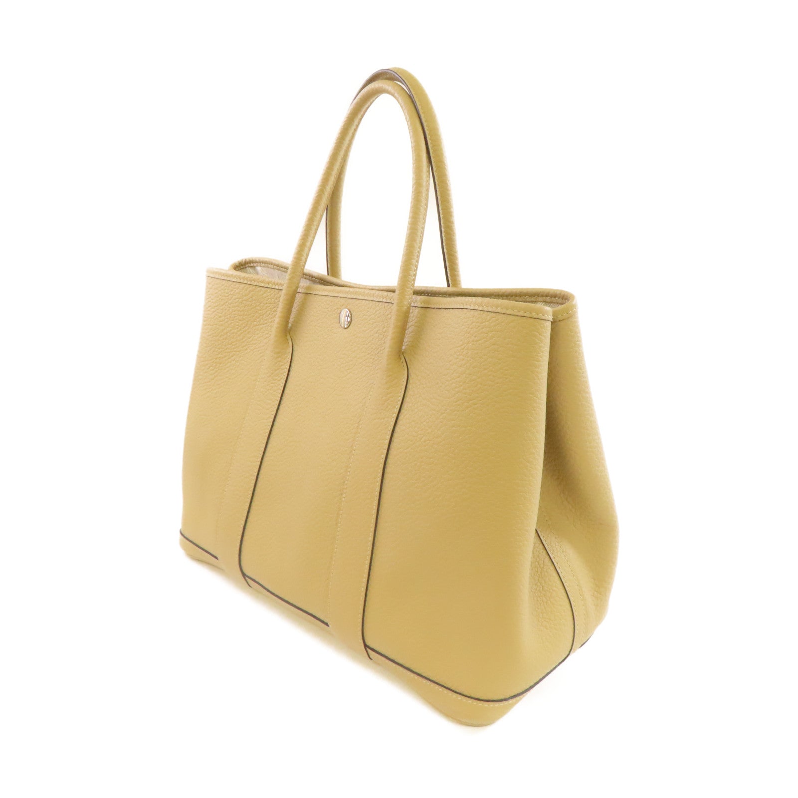 HERMES Country皮革Garden Party PM Tote Bag銀扣手挽袋Trench/奶茶色