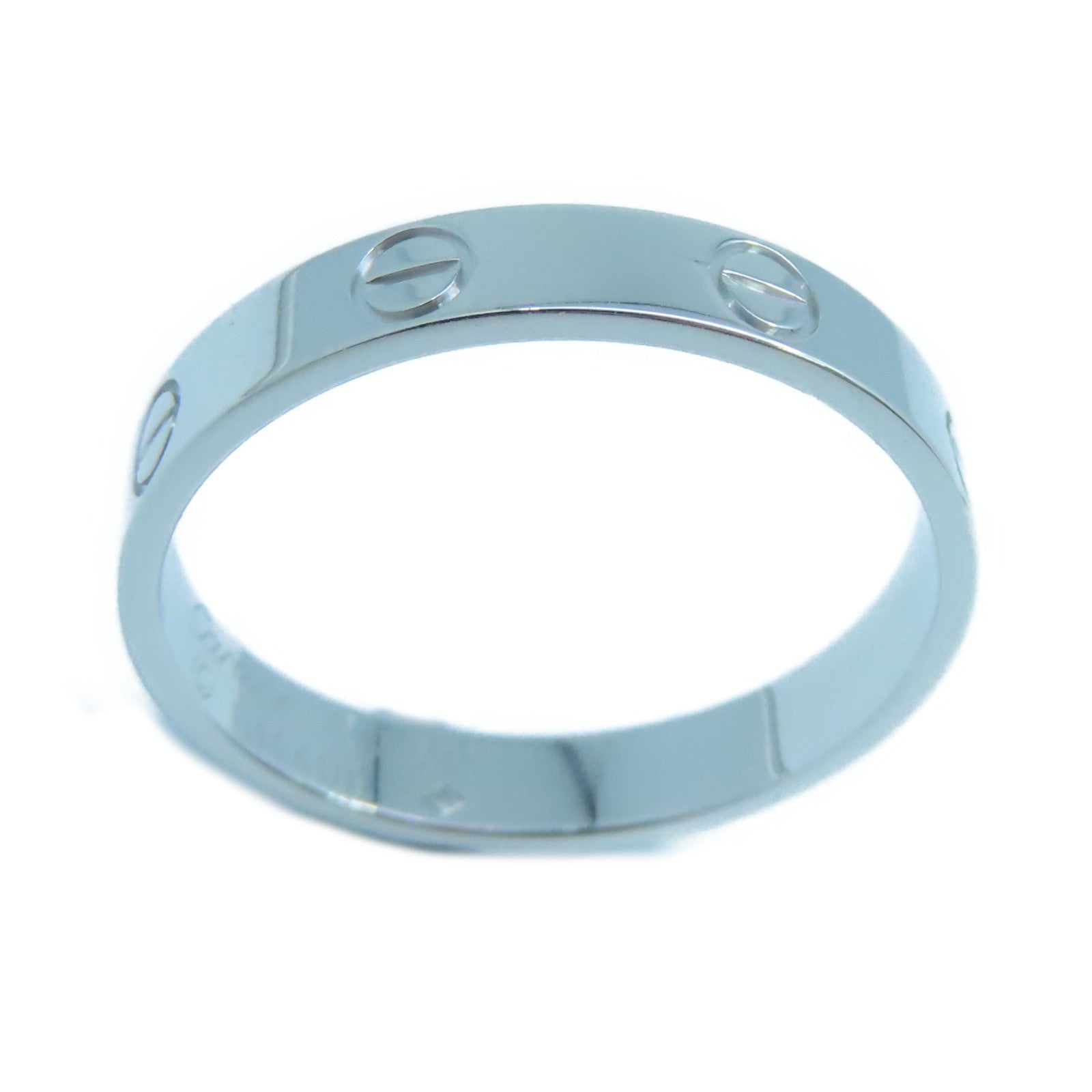 CARTIER 18K白金Mini Love Ring戒指US#9/Cartier#60