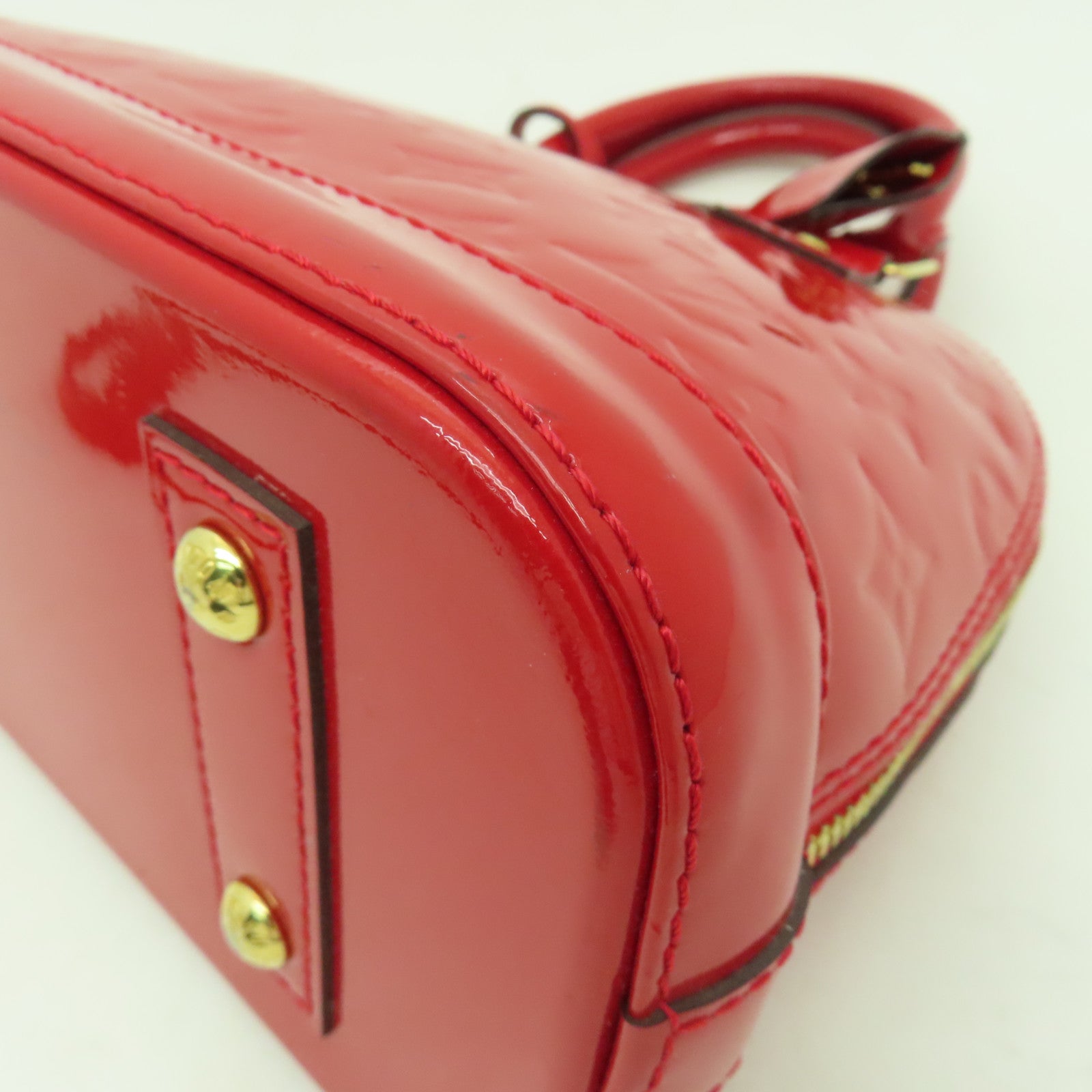 LOUIS VUITTON Vernis Alma BB金扣手挽肩背兩用袋紅色
