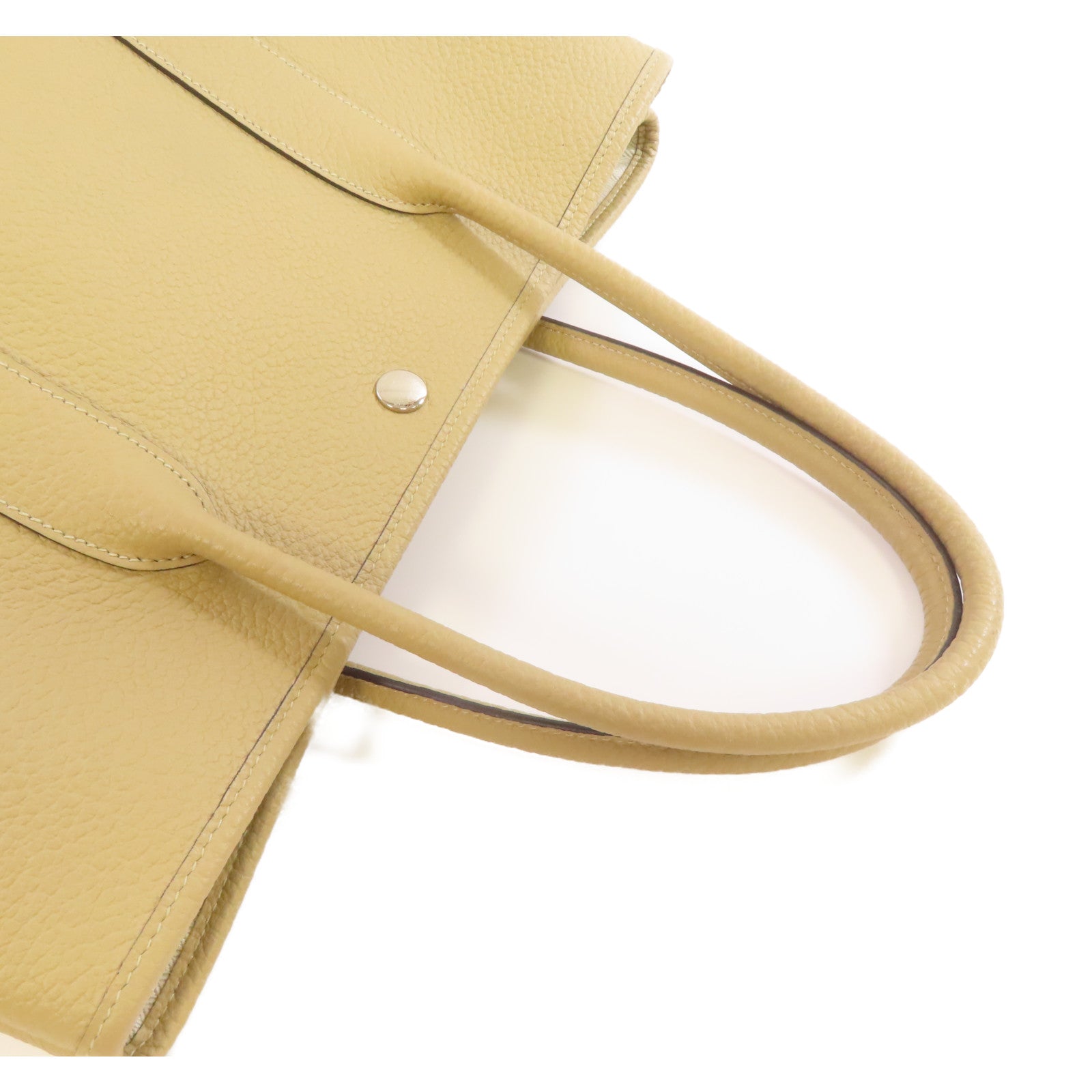 HERMES Country皮革Garden Party PM Tote Bag銀扣手挽袋Trench/奶茶色