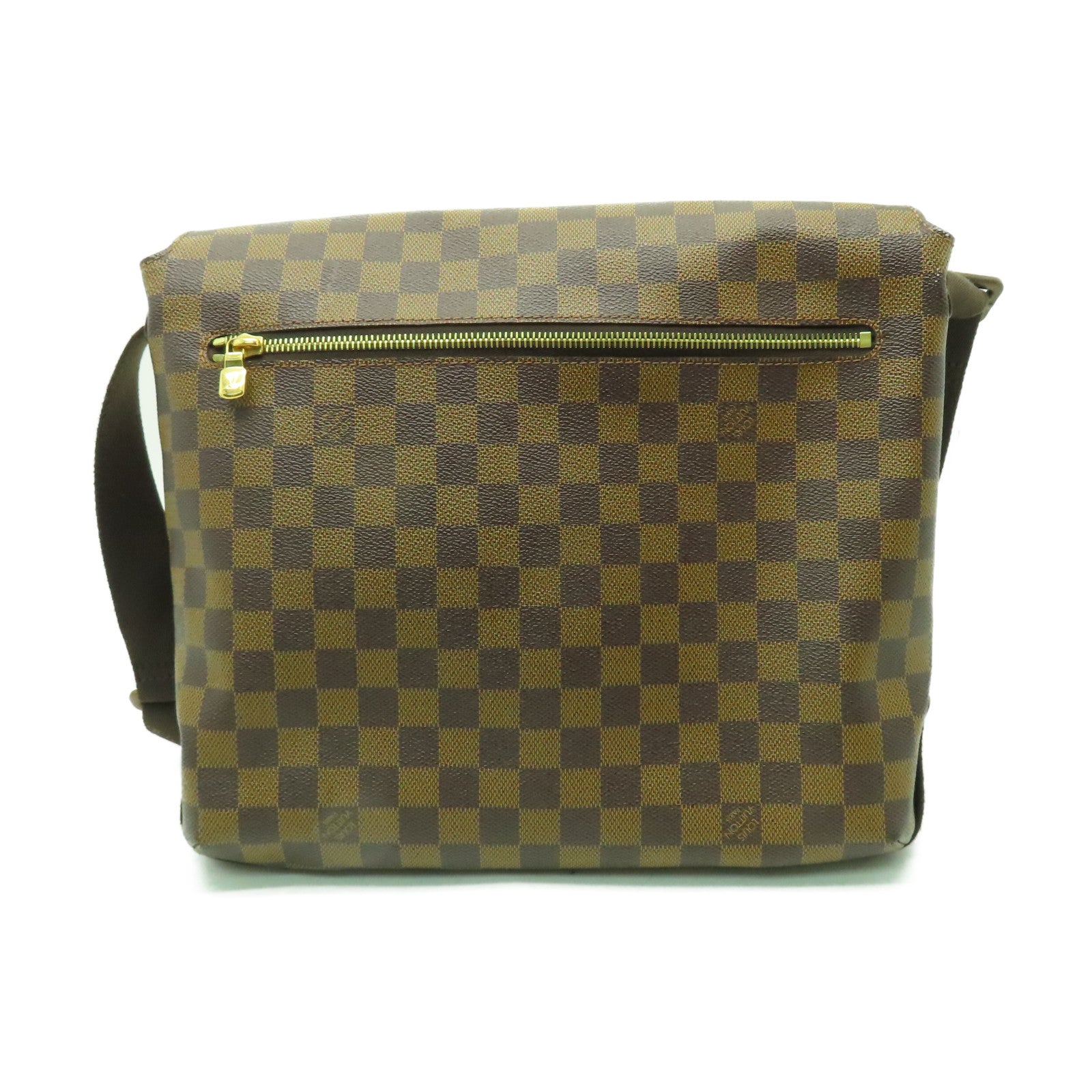 LOUIS VUITTON Damier Brooklyn MM金扣肩背袋啡色