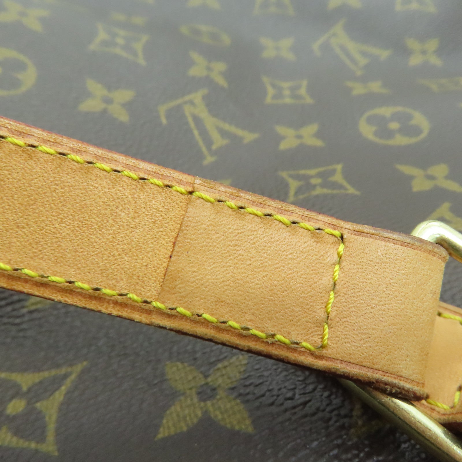 LOUIS VUITTON Monogram Cabas Mezzo金扣手挽袋啡色