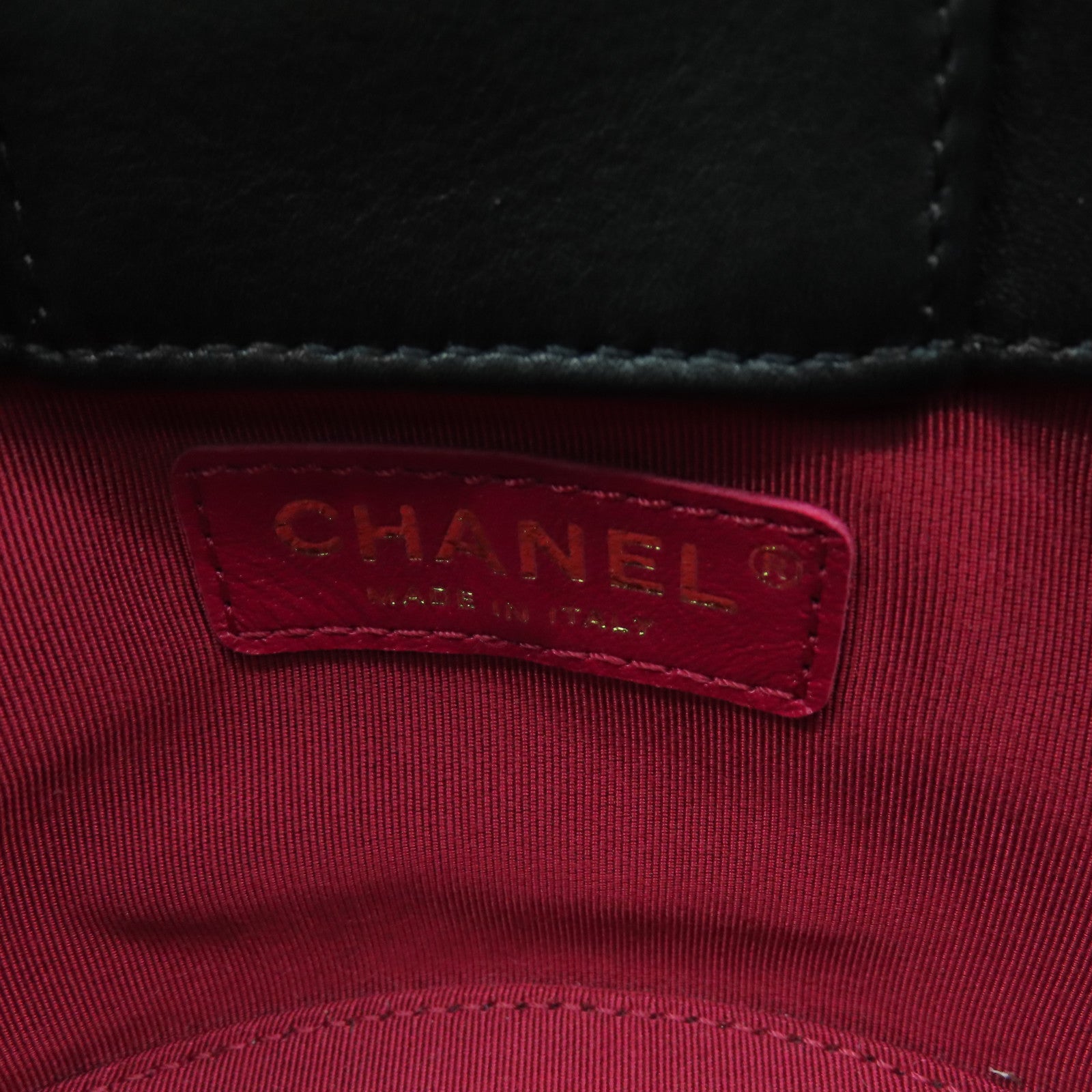 CHANEL 菱格牛皮皮革Chain Shoulder Bag金扣鏈帶肩背袋黑色
