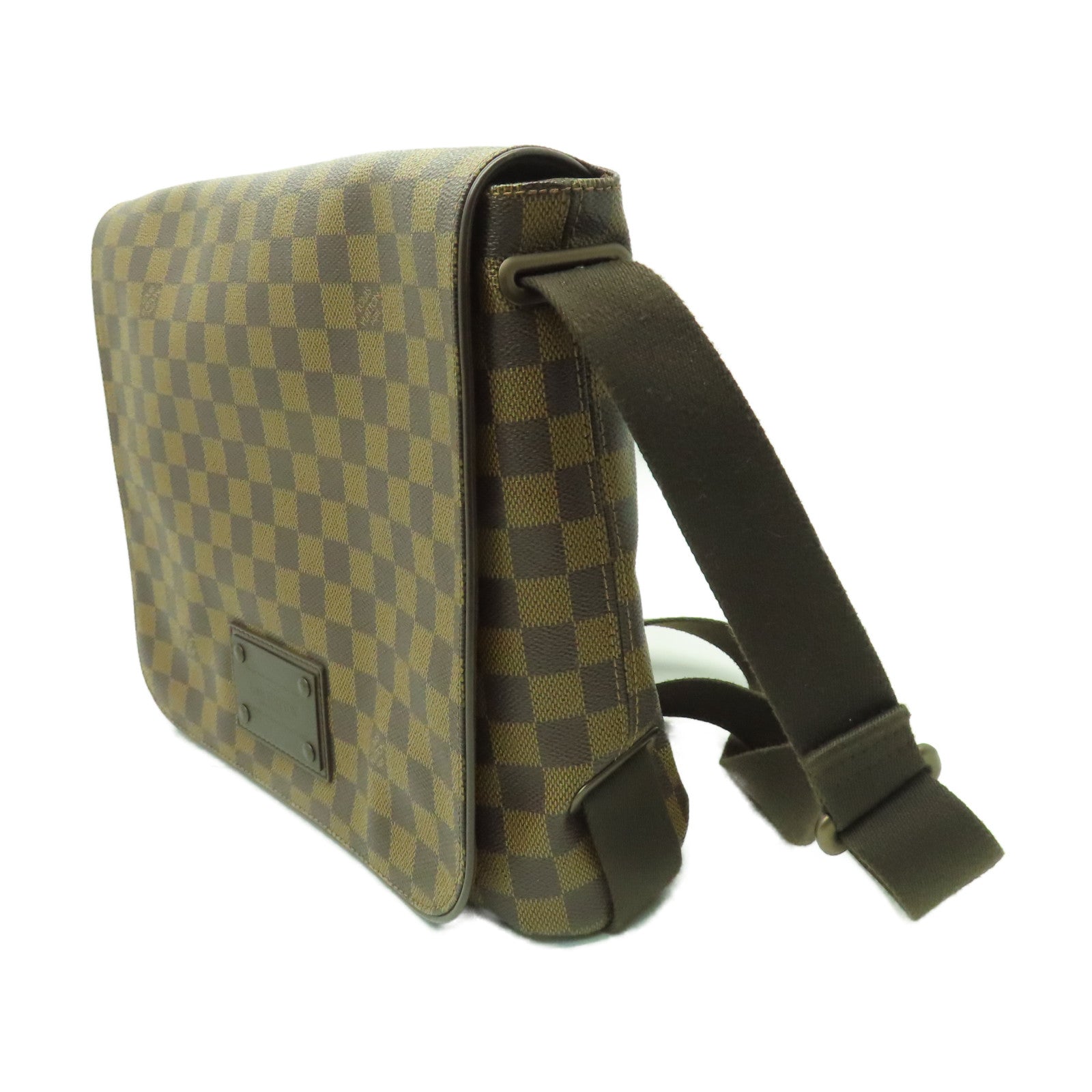 LOUIS VUITTON Damier Brooklyn MM金扣肩背袋啡色