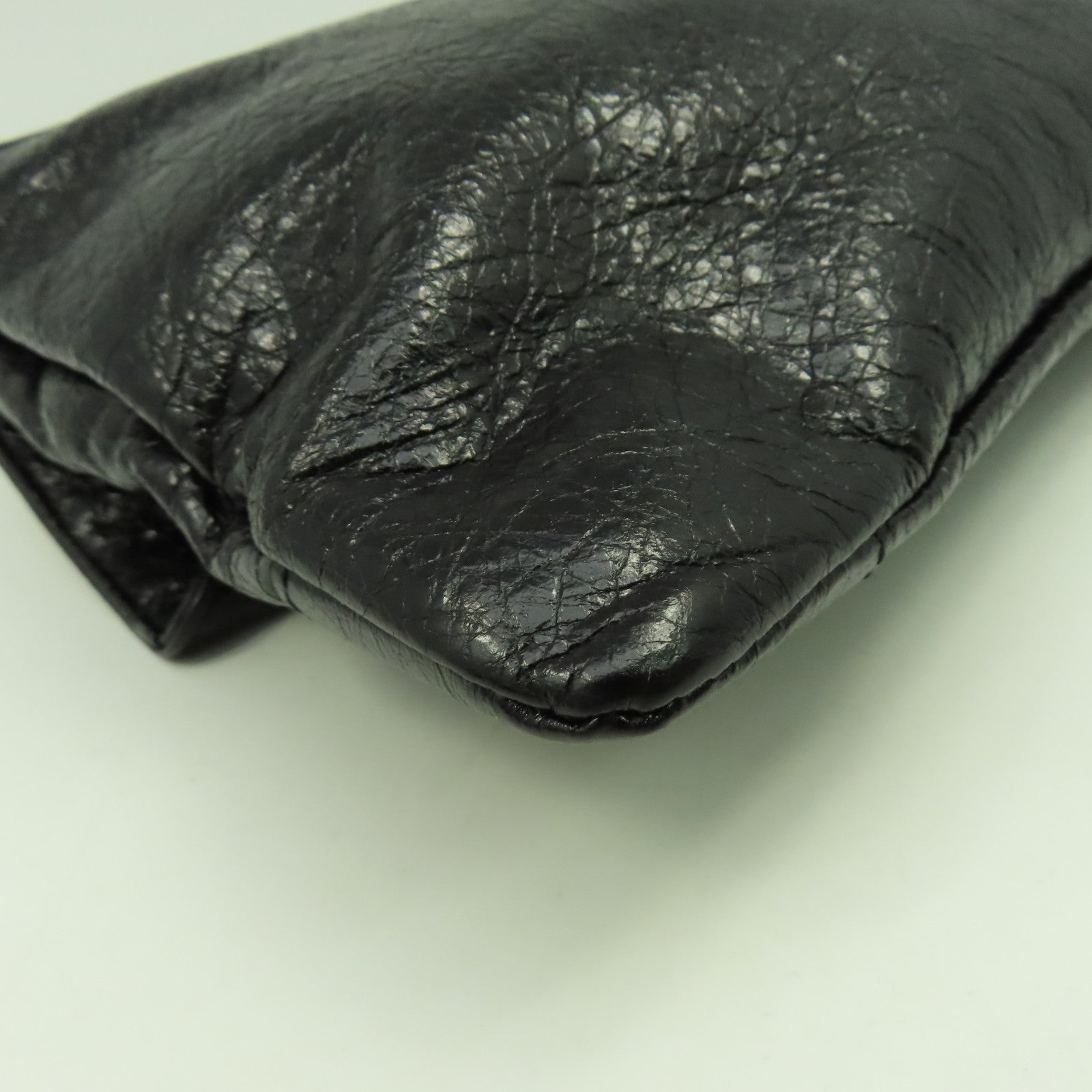 BALENCIAGA 牛皮皮革Shoulder Bag銀扣肩背袋黑色