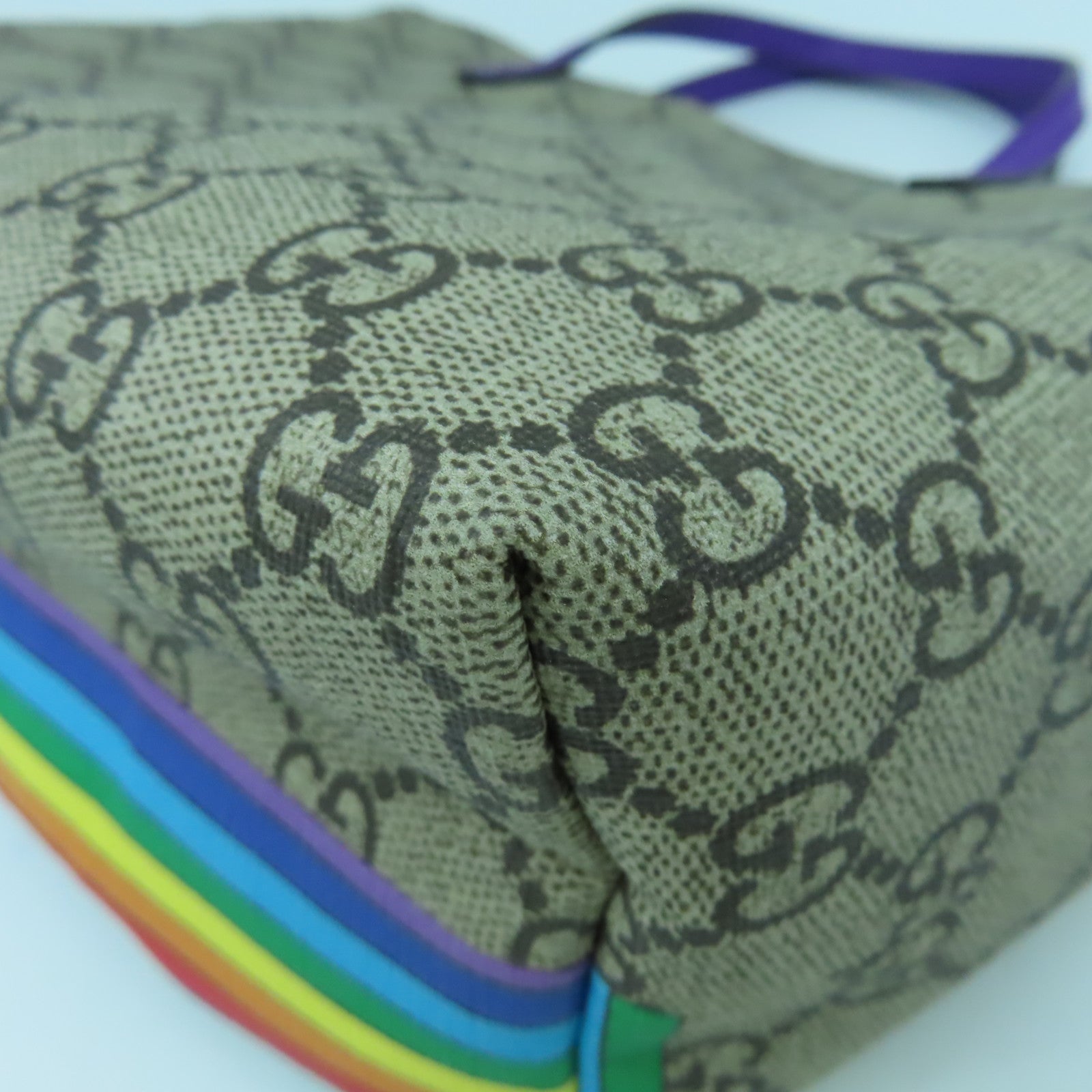 GUCCI 塗層帆布Hand Bag銀扣手挽袋啡色