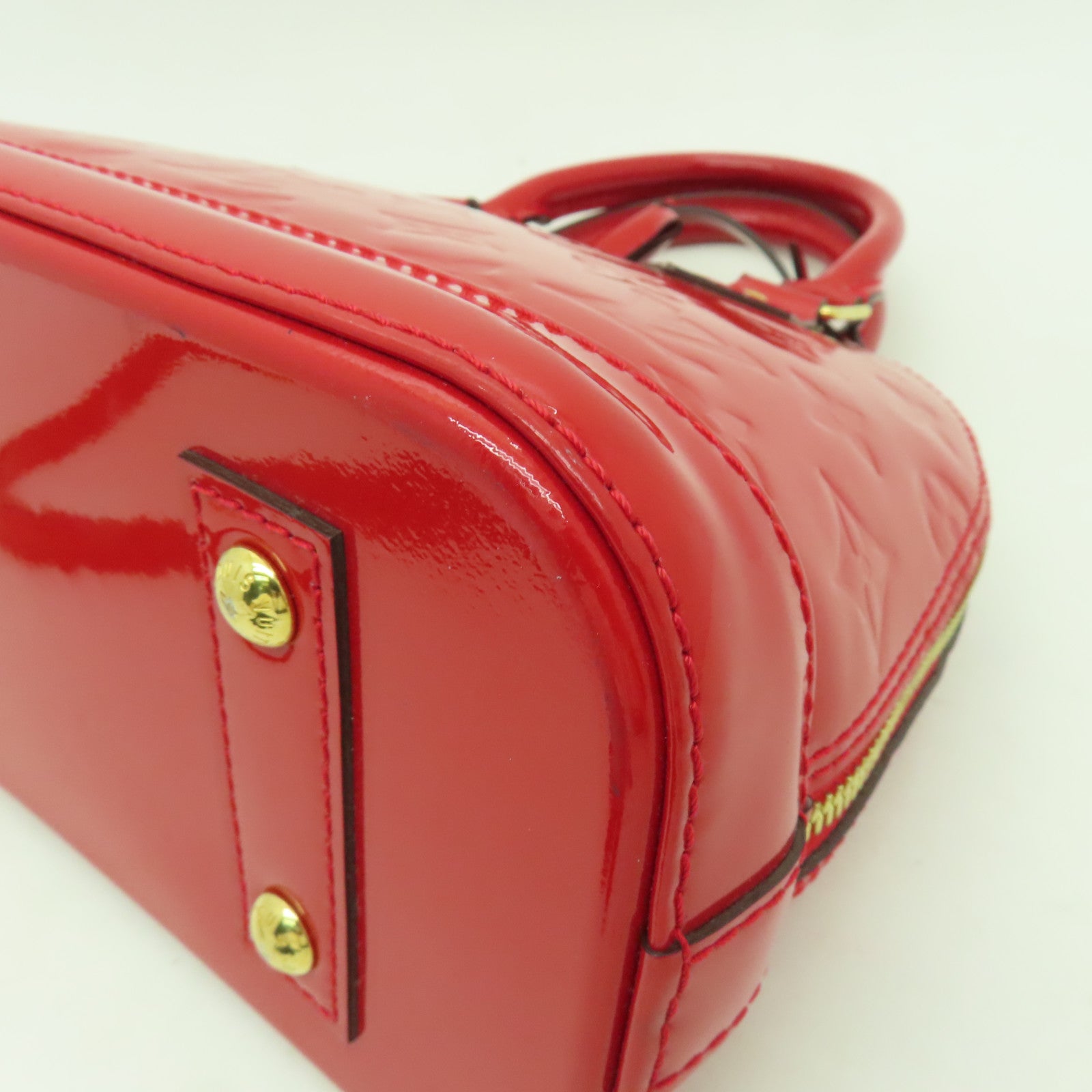 LOUIS VUITTON Vernis Alma BB金扣手挽肩背兩用袋紅色