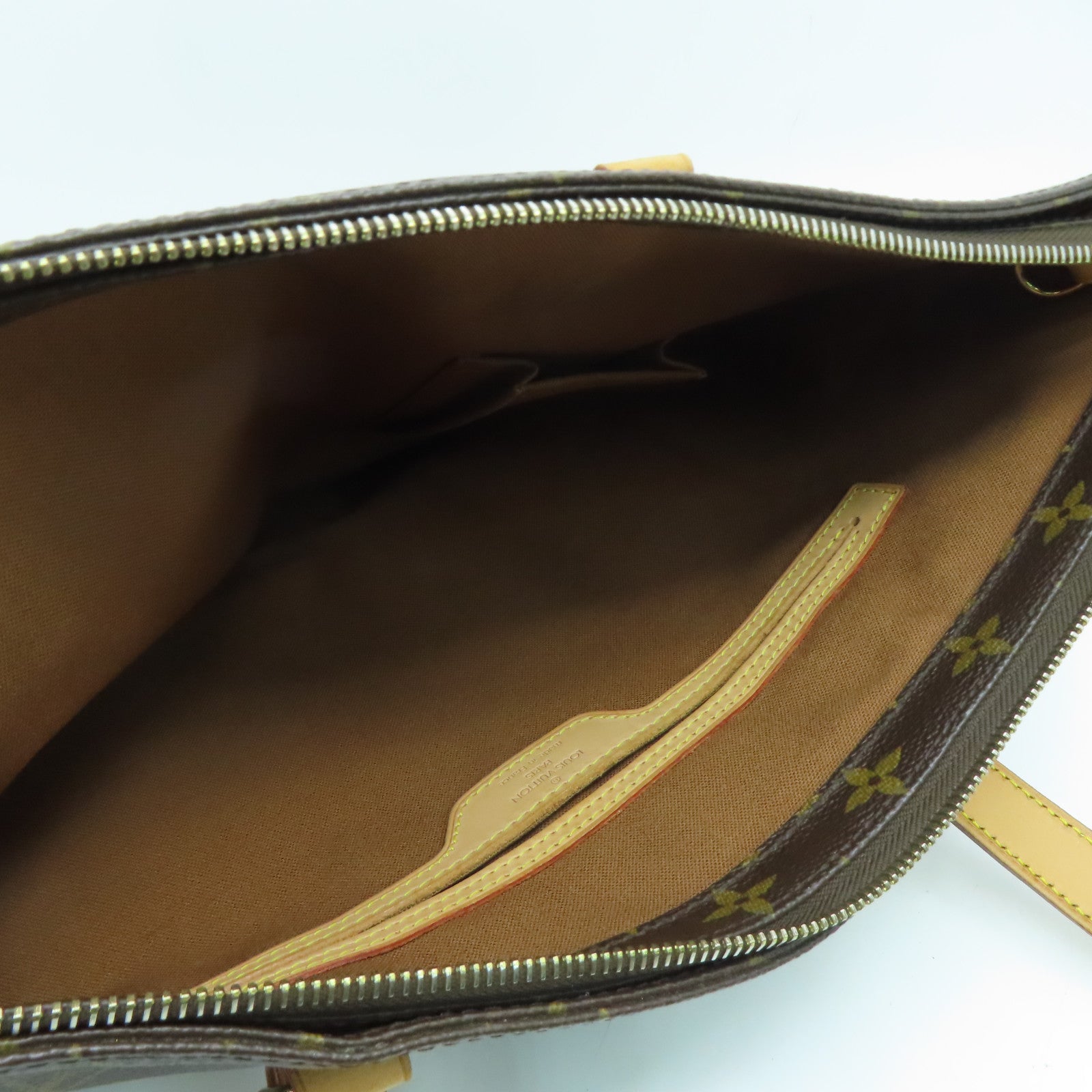 LOUIS VUITTON Monogram Cabas Mezzo金扣手挽袋啡色
