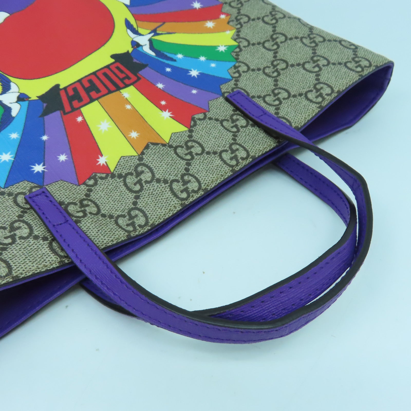 GUCCI 塗層帆布Hand Bag銀扣手挽袋啡色