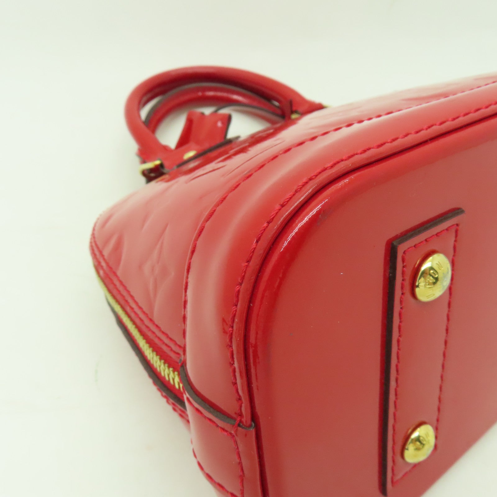 LOUIS VUITTON Vernis Alma BB金扣手挽肩背兩用袋紅色