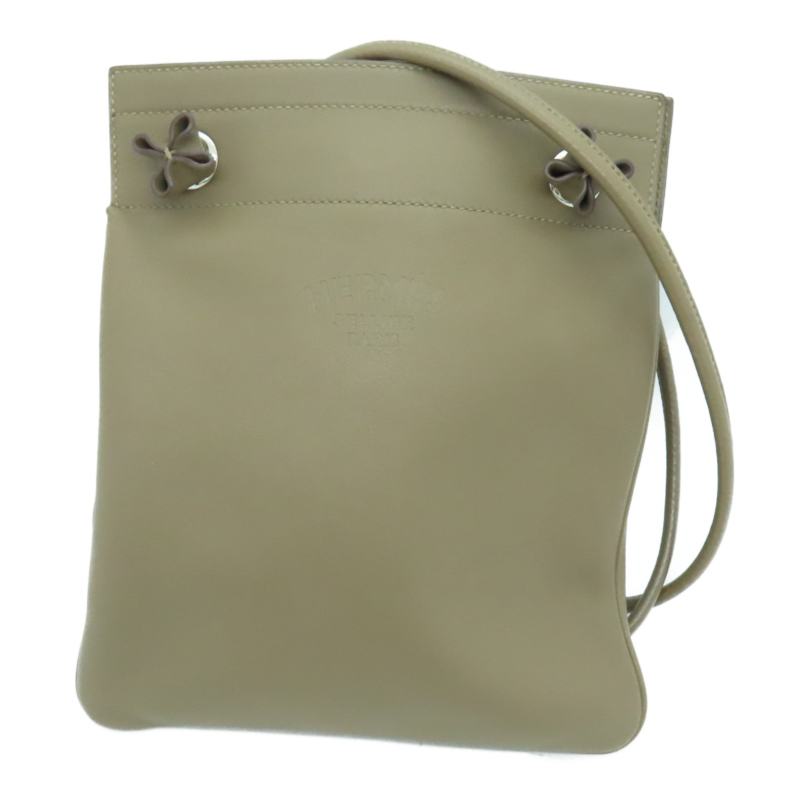 HERMES Swift皮革Aline Tote Bag银扣手挽袋啡色