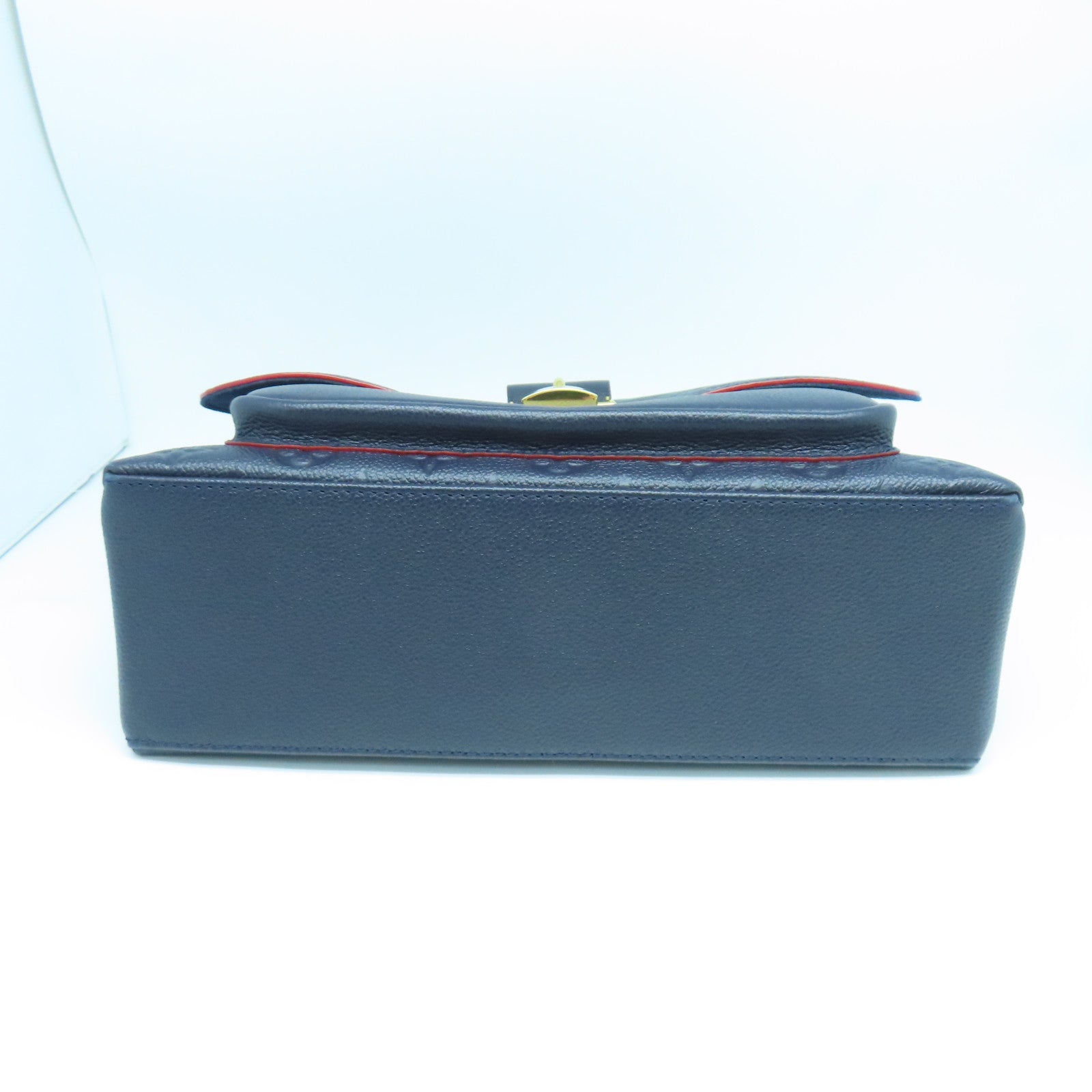 LOUIS VUITTON Monogram Empreinte Marignan金扣手挽肩背兩用袋藍色/紅色