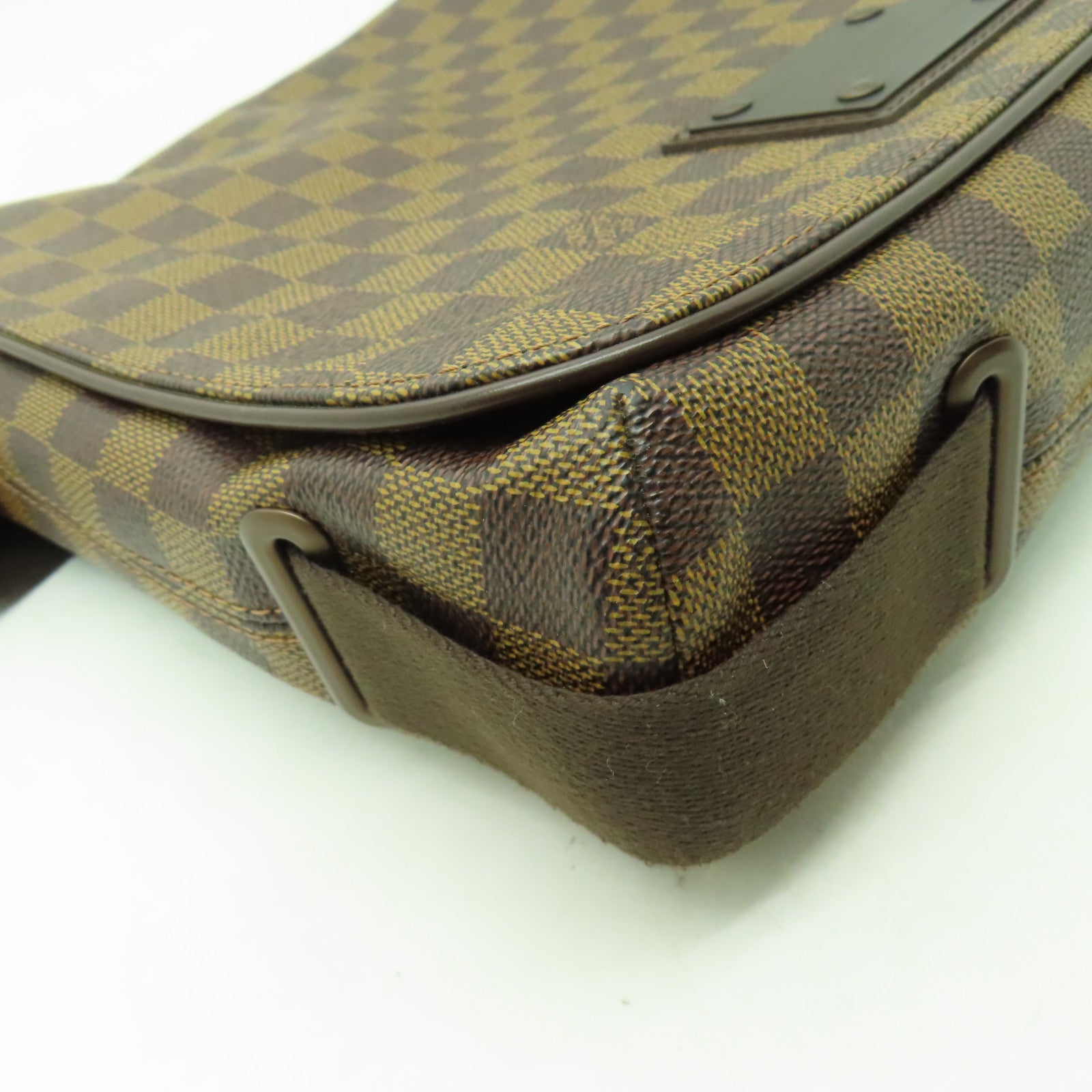 LOUIS VUITTON Damier Brooklyn MM金扣肩背袋啡色