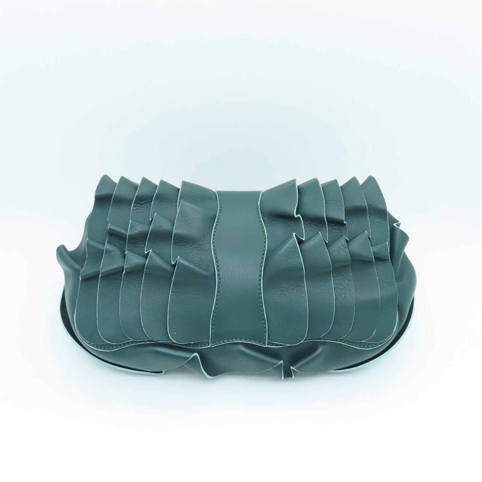 FENDI 牛皮皮革Shoulder Bag銀扣肩背袋綠色