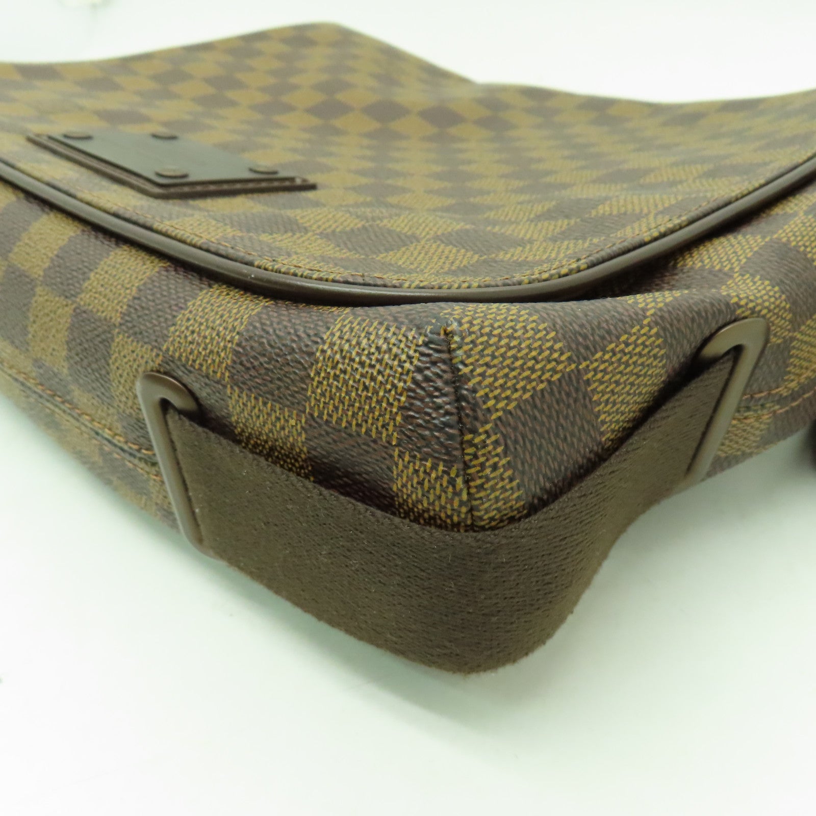 LOUIS VUITTON Damier Brooklyn MM金扣肩背袋啡色
