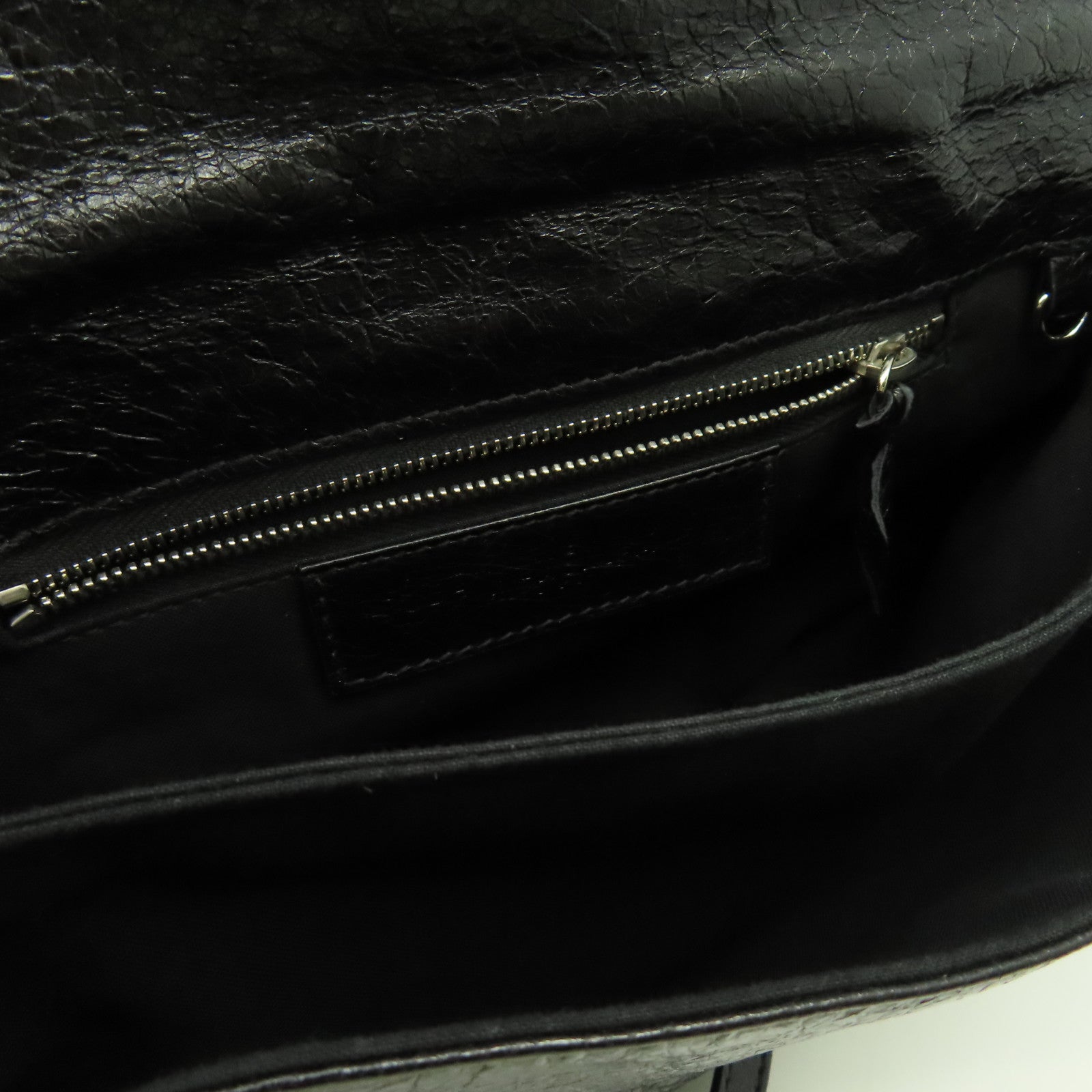 BALENCIAGA 牛皮皮革Shoulder Bag銀扣肩背袋黑色