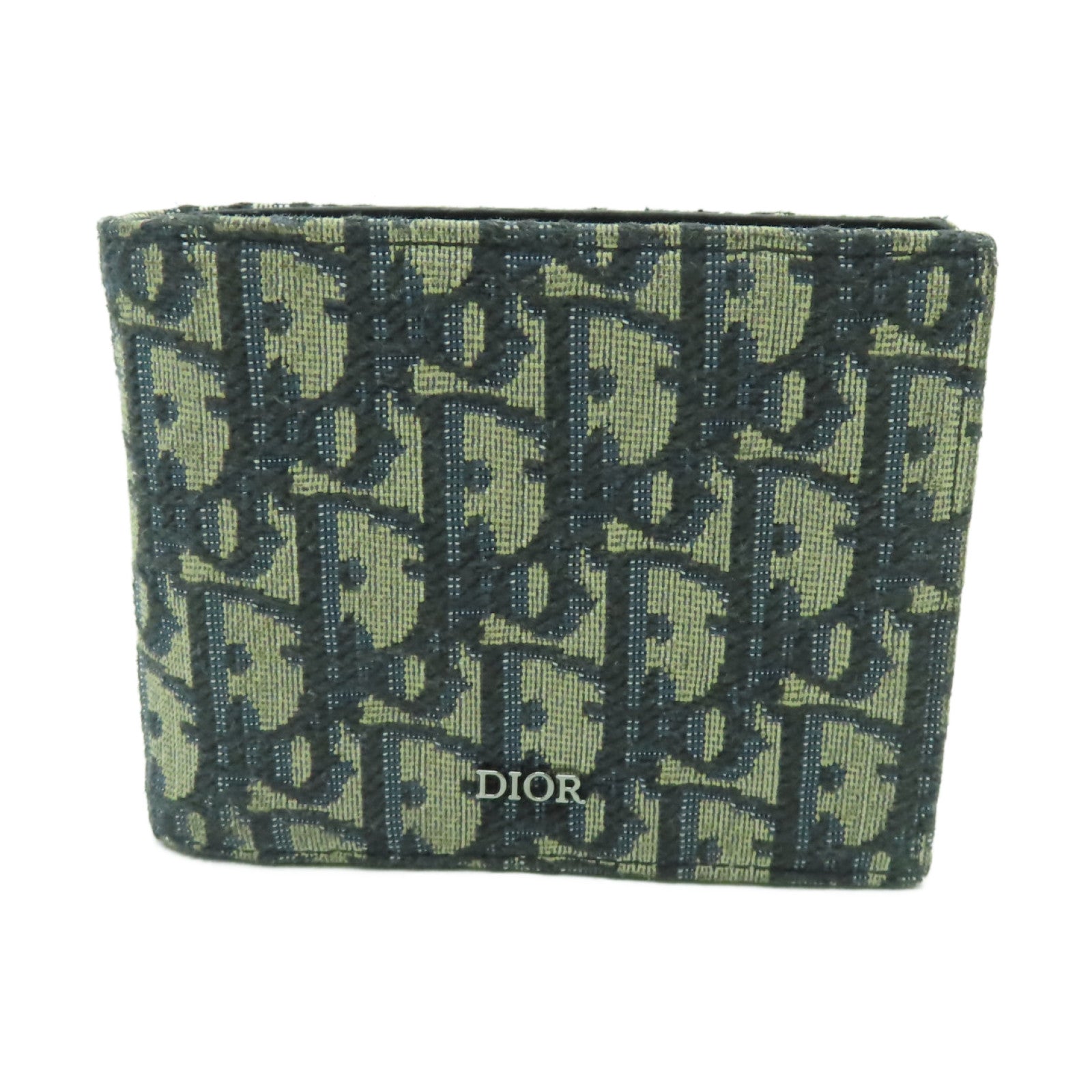 Dior 帆布Tri-Fold Compact Wallet錢包白色/藍色
