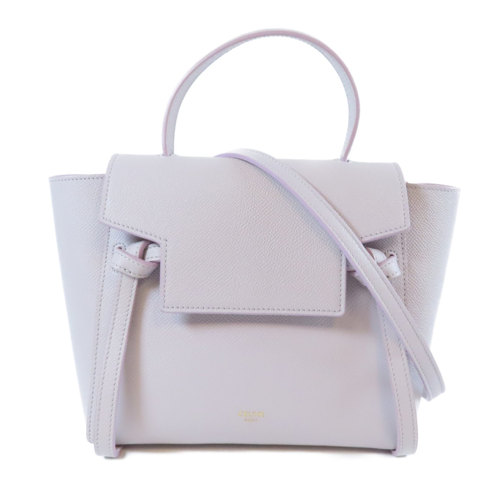 CELINE 牛皮皮革Nano Belt Bag金扣手挽肩背兩用袋紫色