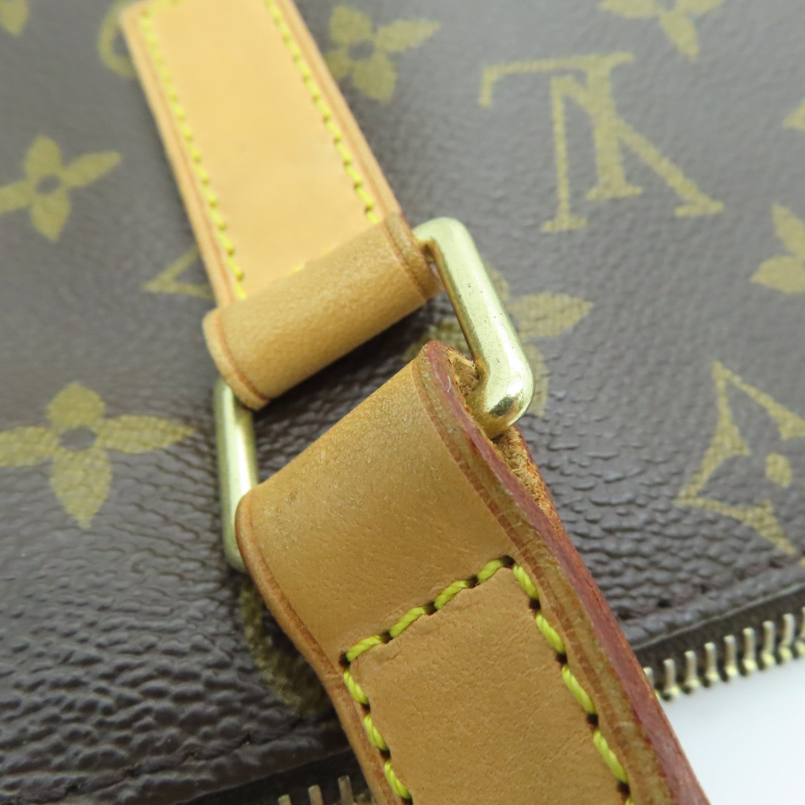 LOUIS VUITTON Monogram Cabas Mezzo金扣手挽袋啡色