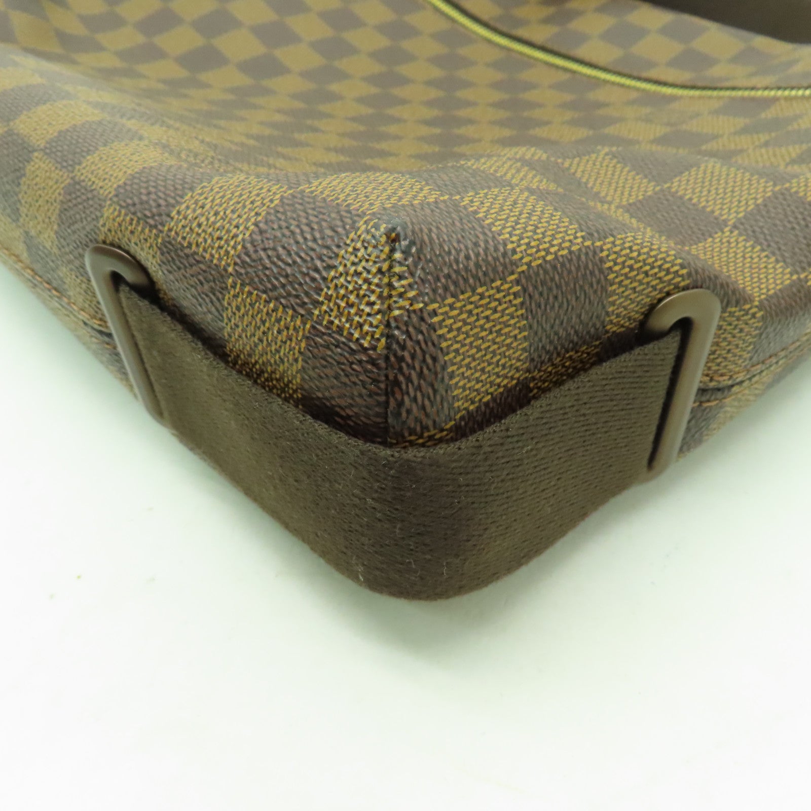 LOUIS VUITTON Damier Brooklyn MM金扣肩背袋啡色