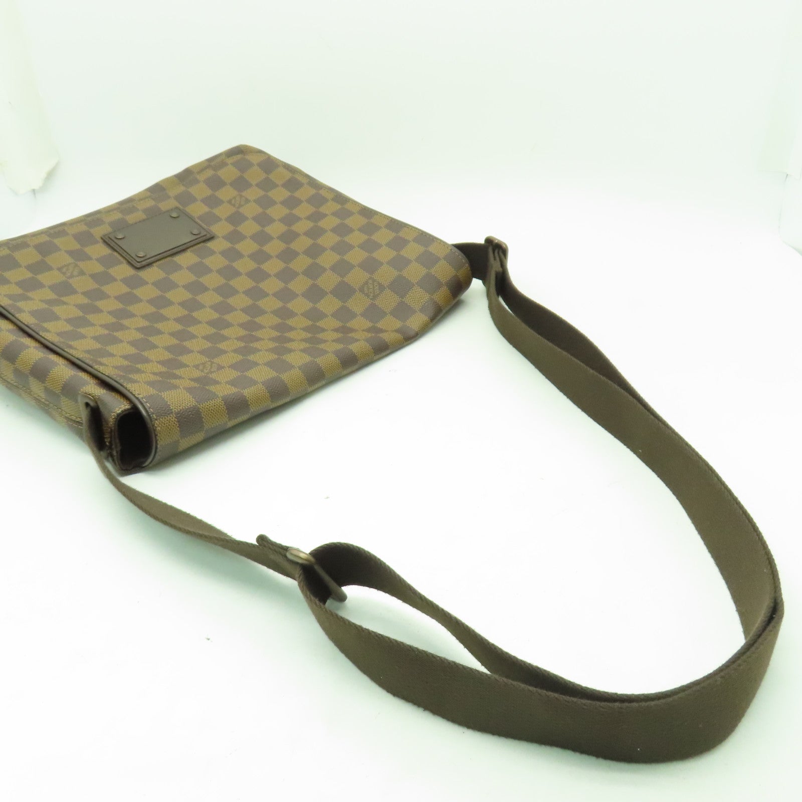 LOUIS VUITTON Damier Brooklyn MM金扣肩背袋啡色