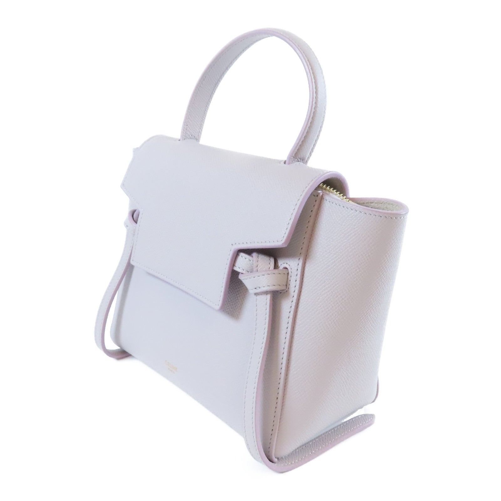 CELINE 牛皮皮革Nano Belt Bag金扣手挽肩背兩用袋紫色