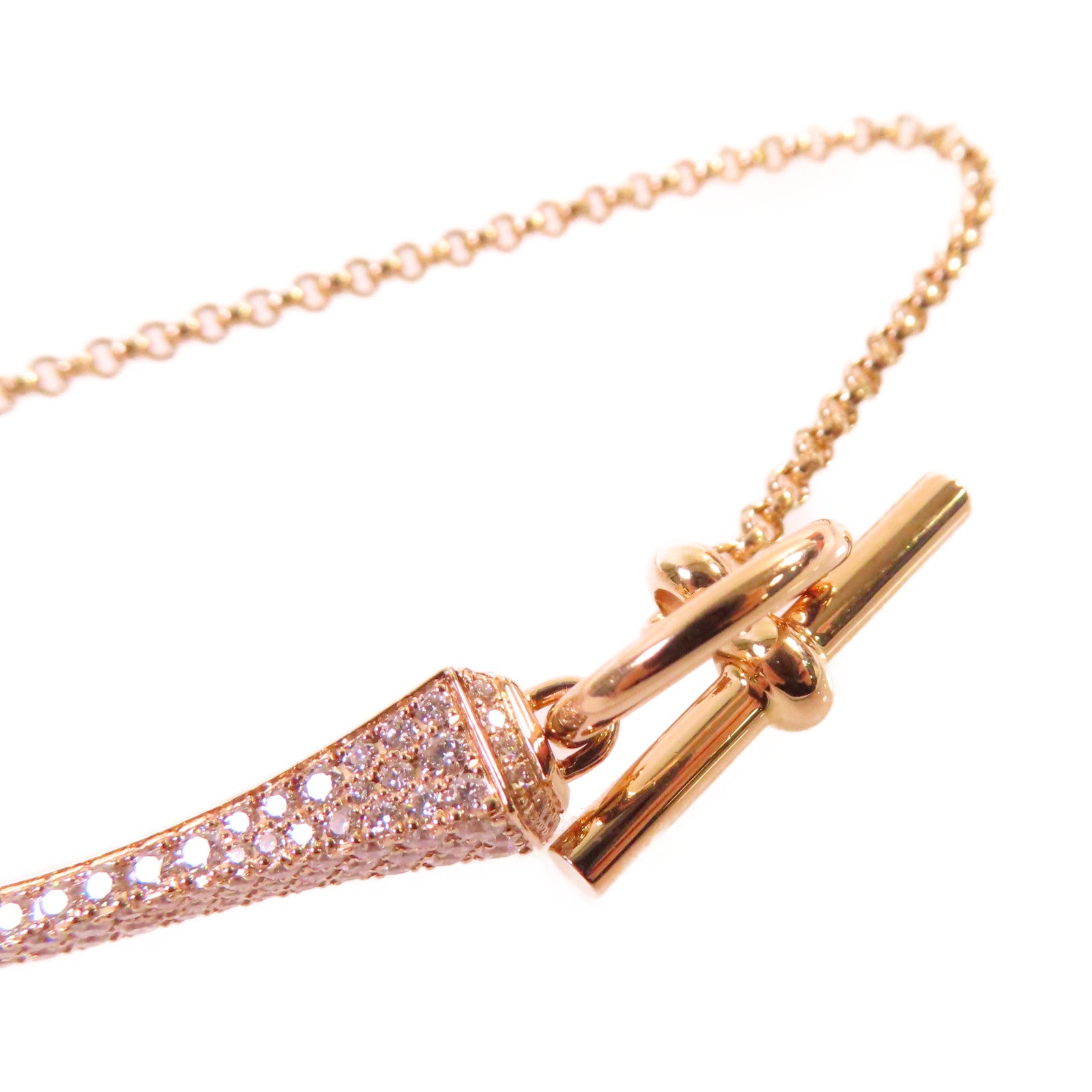 HERMES 18K玫瑰金1.27ct鑽石Clou De Forge Bracelet手鏈