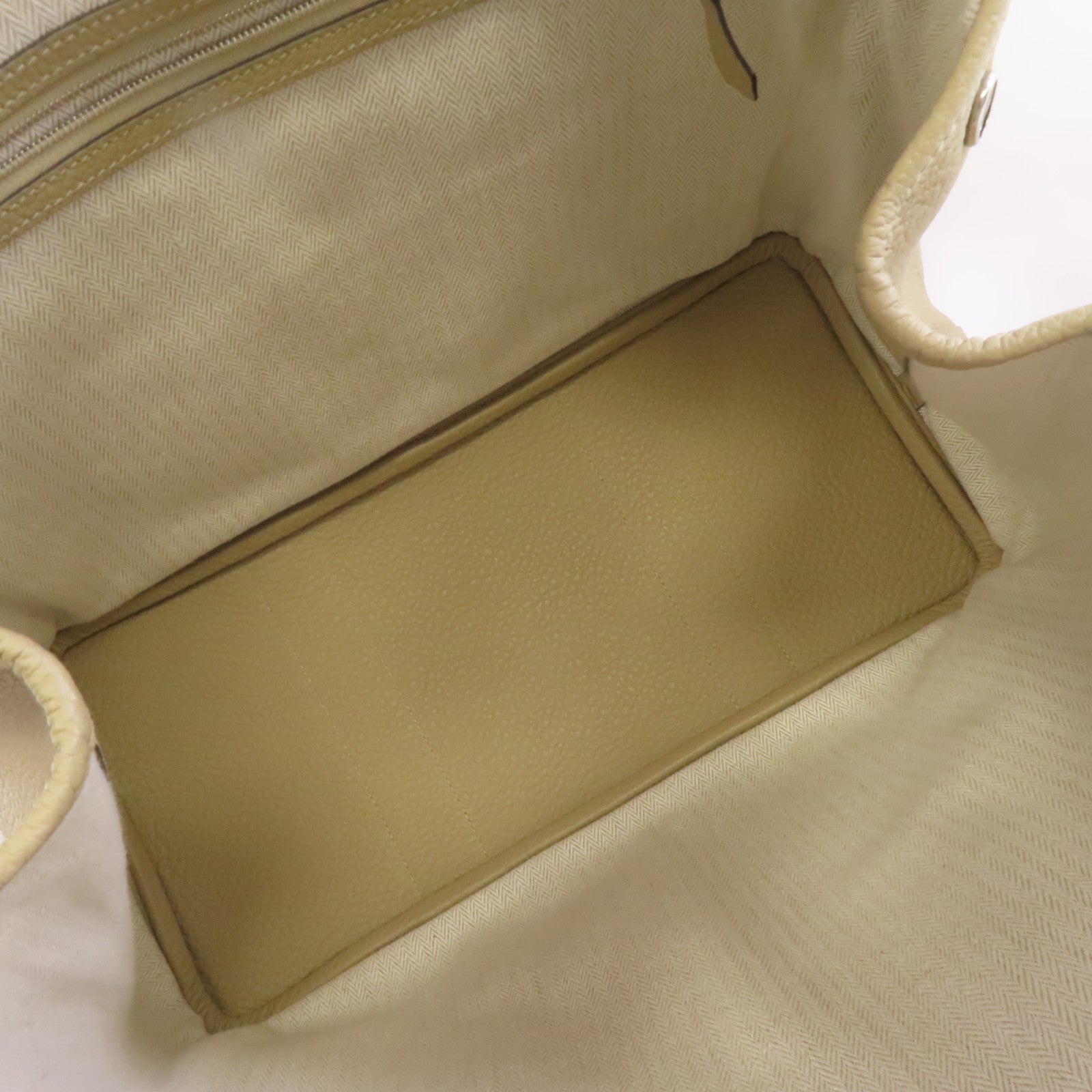 HERMES Country皮革Garden Party PM Tote Bag銀扣手挽袋Trench/奶茶色