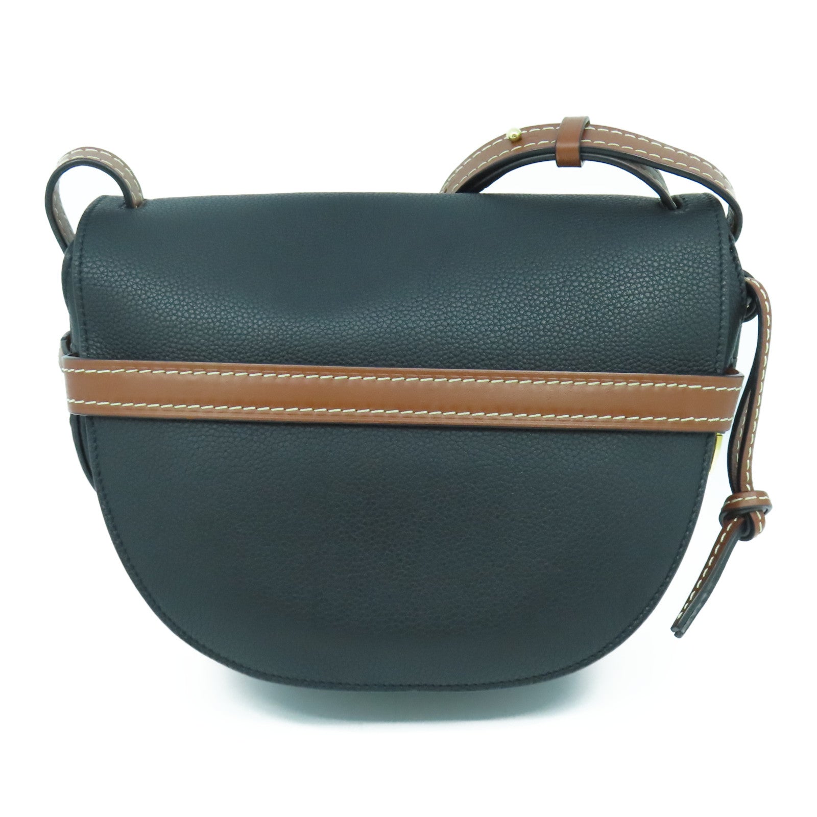 LOEWE 【激減優惠】牛皮皮革Gate Small金扣肩背袋黑色/啡色