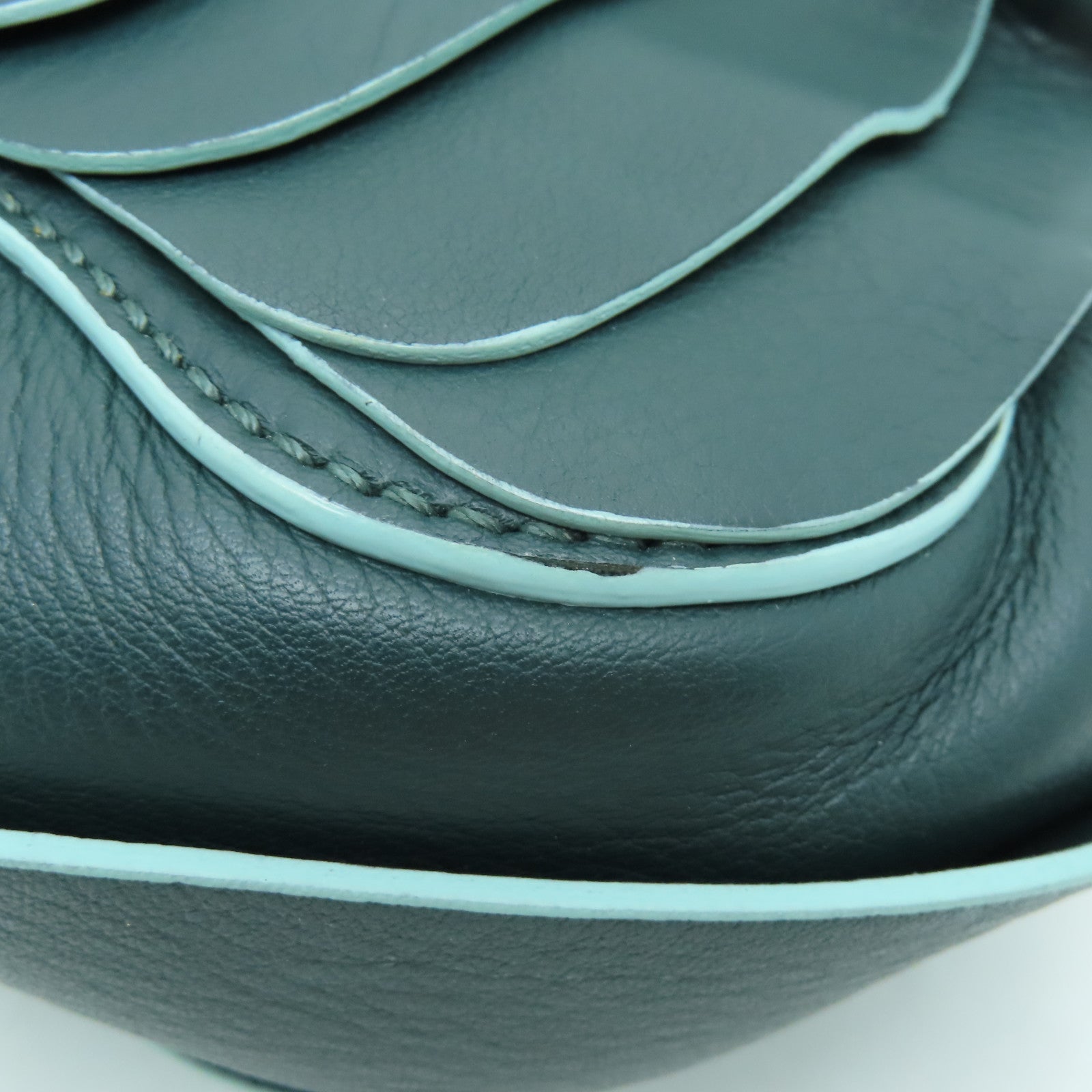 FENDI 牛皮皮革Shoulder Bag銀扣肩背袋綠色
