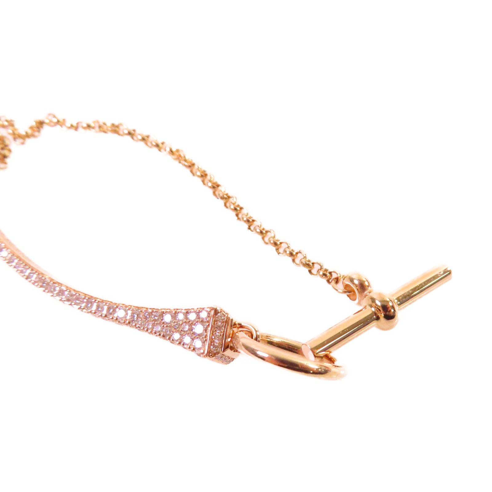 HERMES 18K玫瑰金1.27ct鑽石Clou De Forge Bracelet手鏈