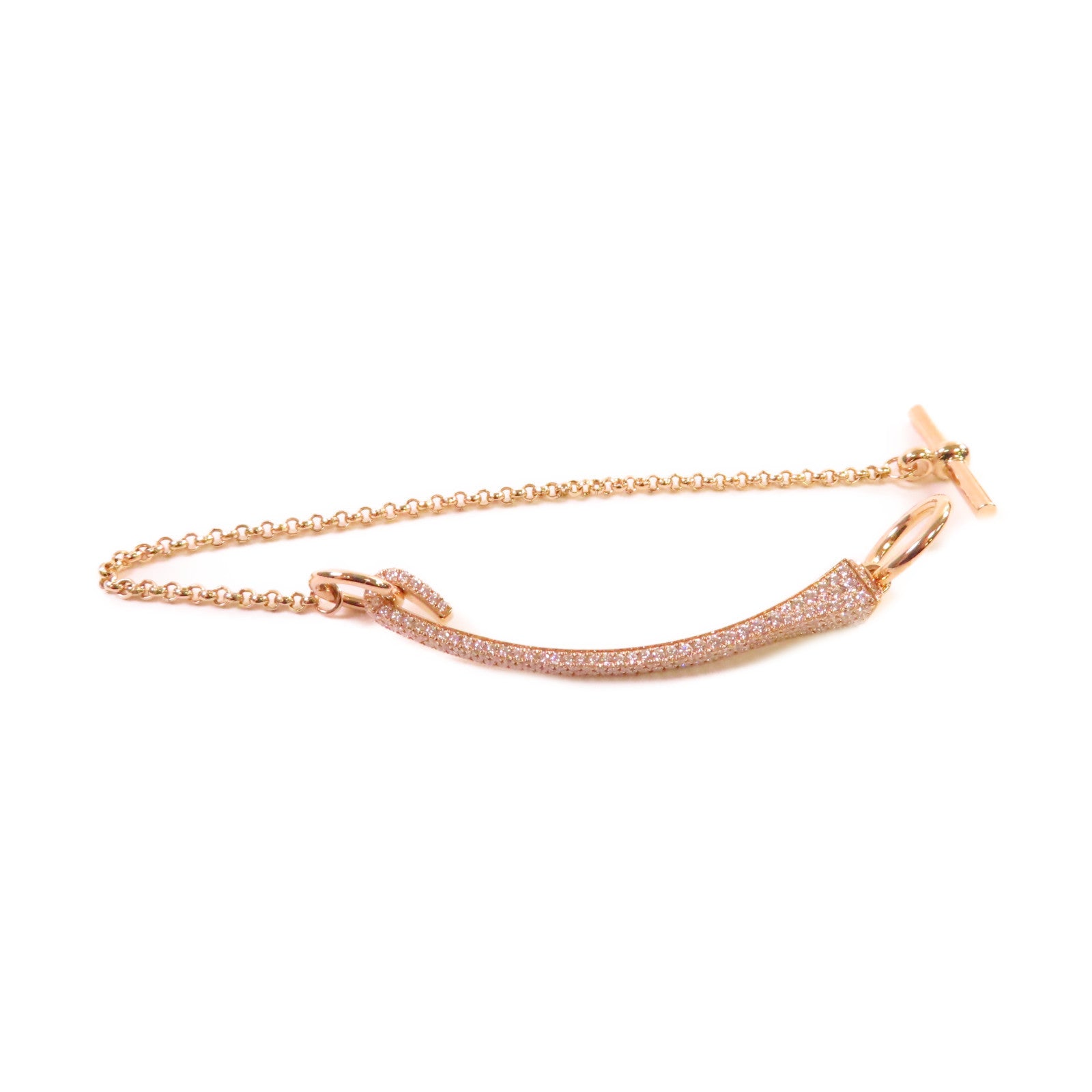 HERMES 18K玫瑰金1.27ct鑽石Clou De Forge Bracelet手鏈